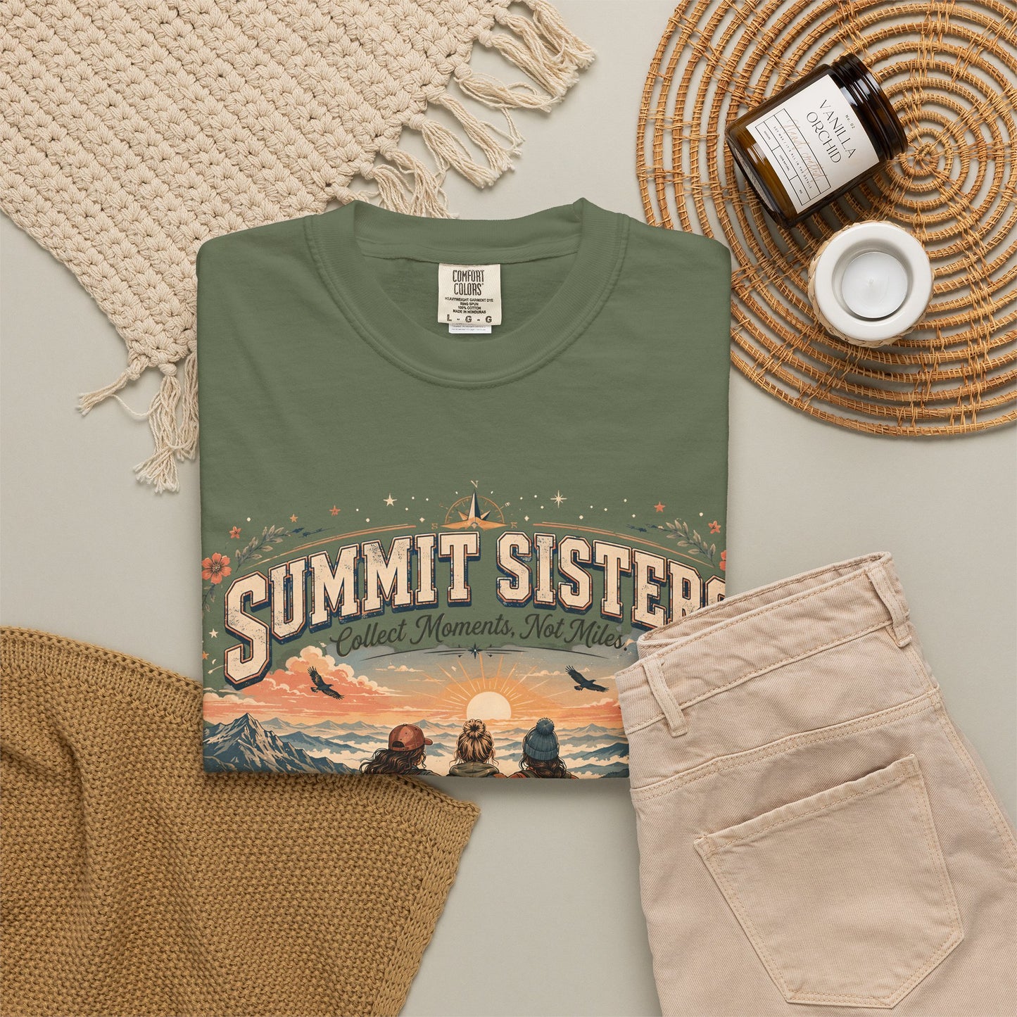 Summit Sisters Graphic T-Shirt — Retro Mountain Hiking Tee