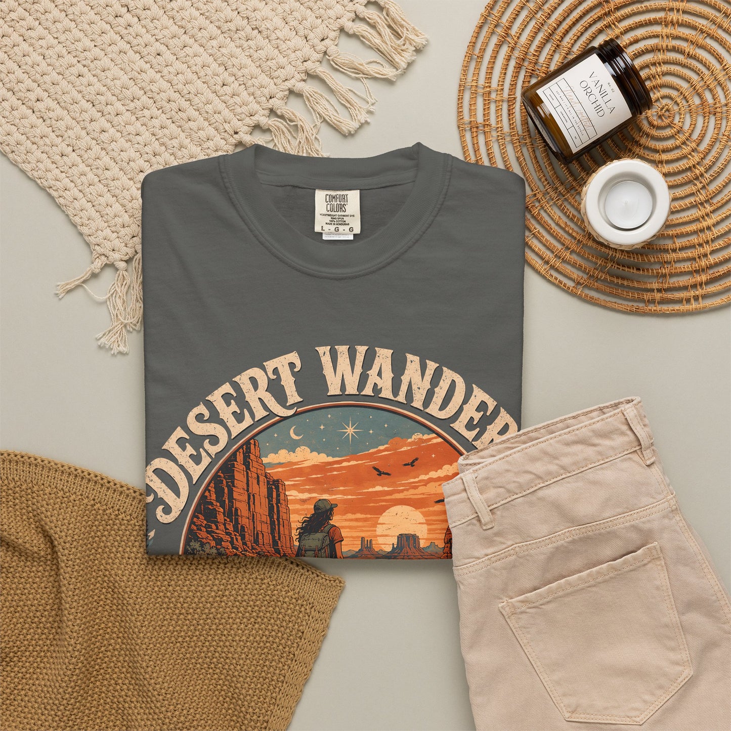 Desert Wanderer T-Shirt — Vintage Southwestern Hiking Graphic