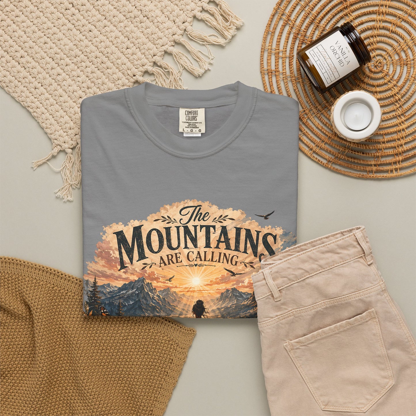 Mountain Meditation T‑Shirt — "The Mountains Are Calling, My Time of Peace"