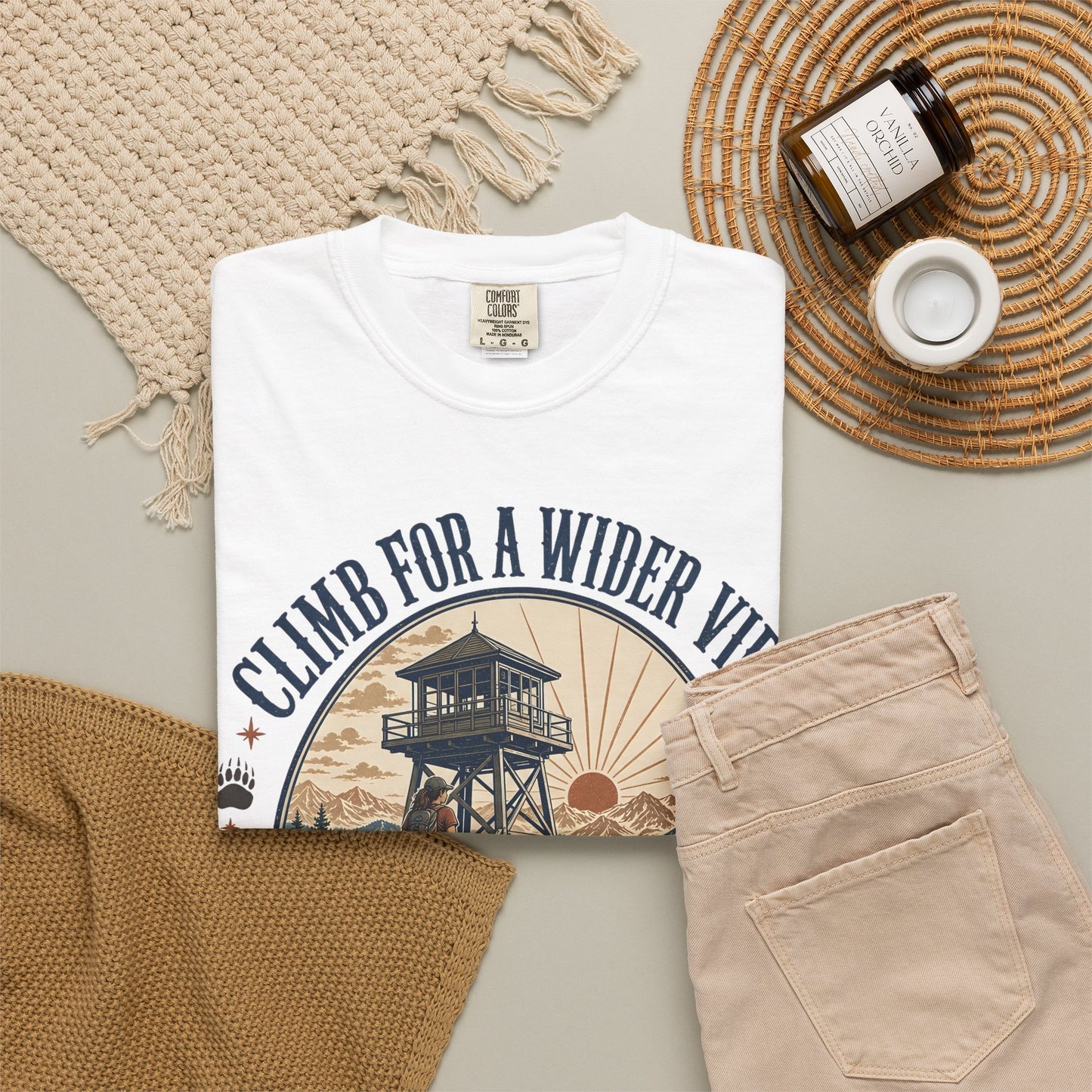 T-Shirt — "Climb for a Wider View" Lookout Trail Company Vintage Hiking Tee
