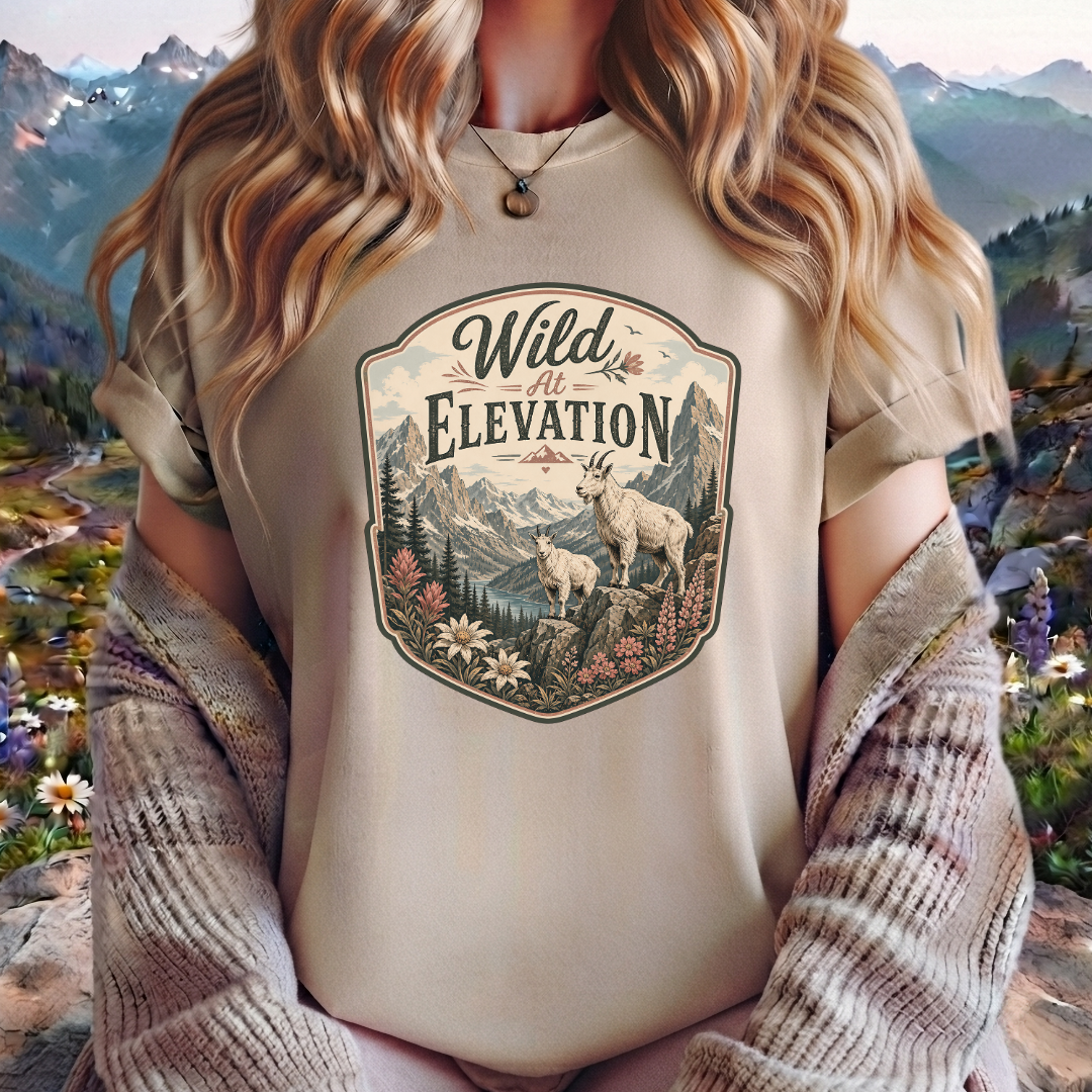 Wild at Elevation T-Shirt — Mountain Goat Nature Graphic Tee