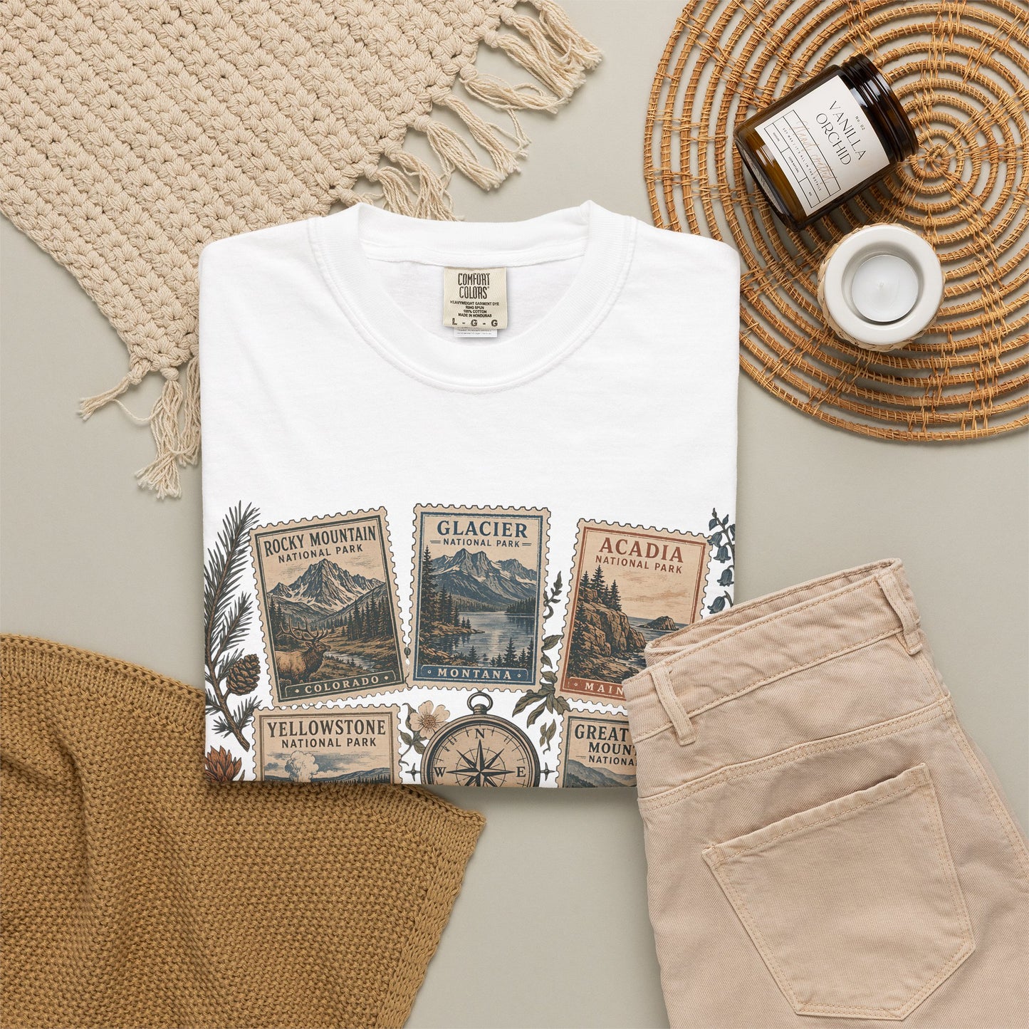 National Parks Vintage Stamp T-Shirt — "Collect Every Trail"