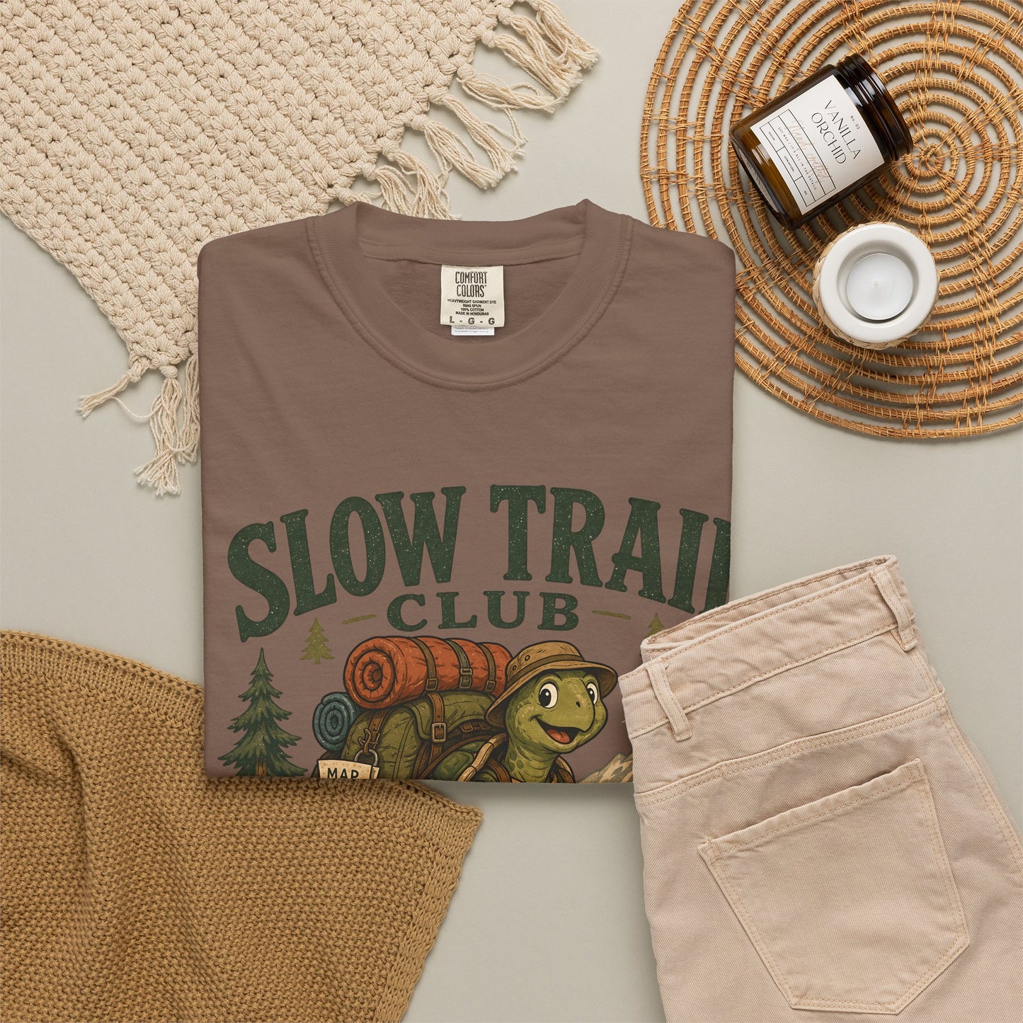Slow Trail Club T-Shirt — “Still Getting There” Hiking Turtle Graphic Tee