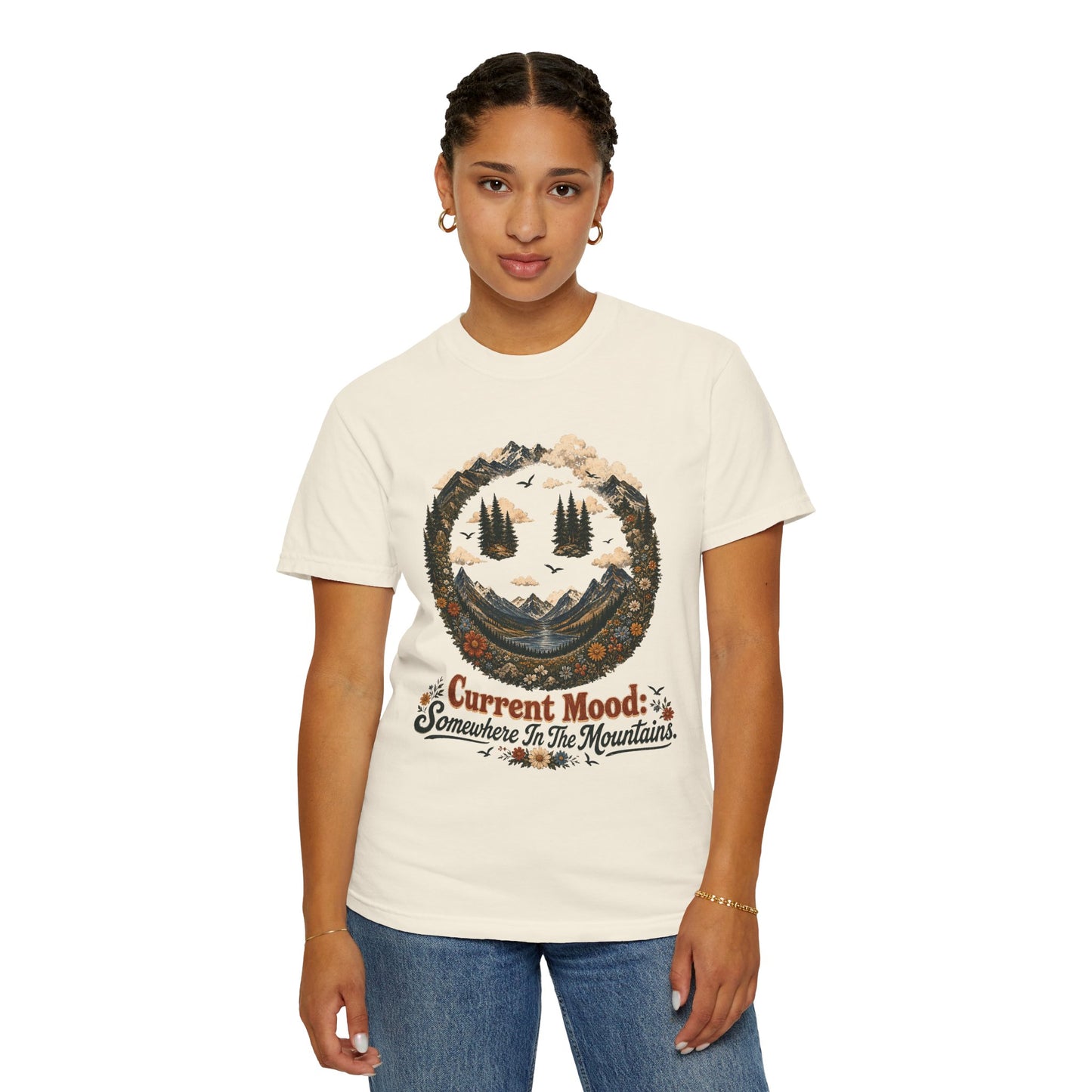 Somewhere In The Mountains T-Shirt — "Current Mood" Outdoor Graphic Tee