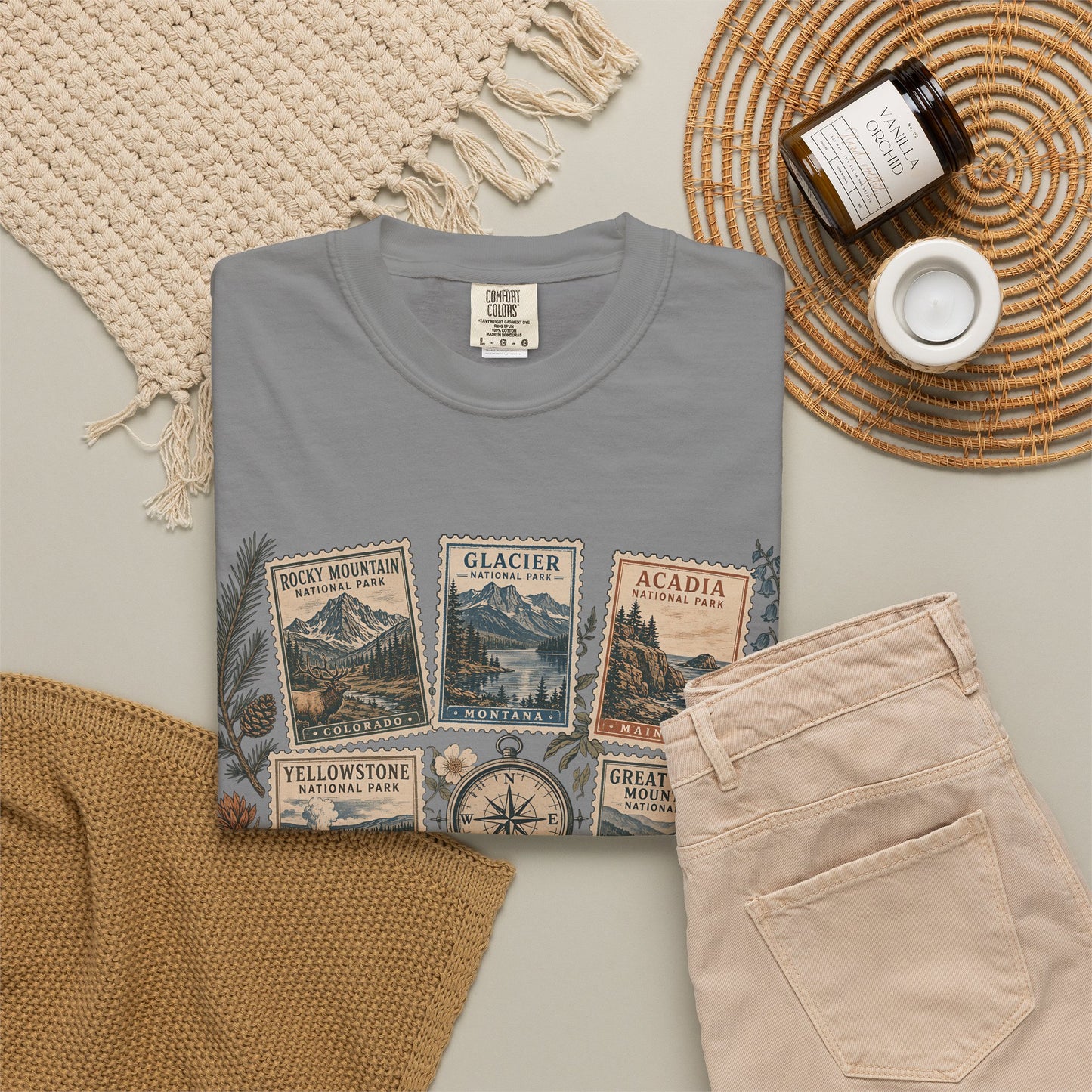 National Parks Vintage Stamp T-Shirt — "Collect Every Trail"