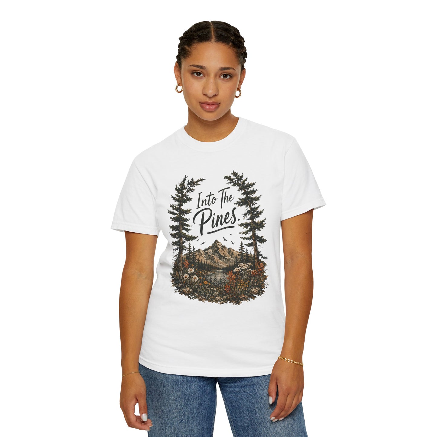 Into the Pines T-Shirt — Vintage Mountain & Forest Nature Tee