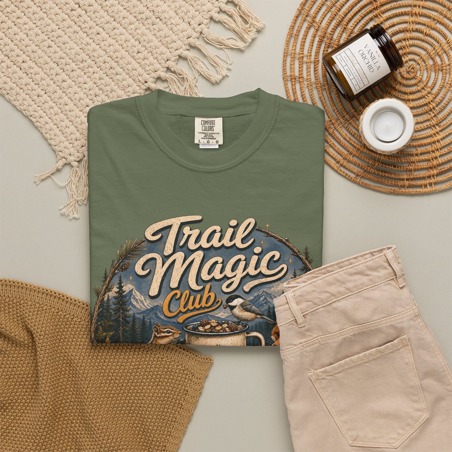 Trail Magic Club T-Shirt — Woodland Fox & Wildlife Coffee Camp Tee