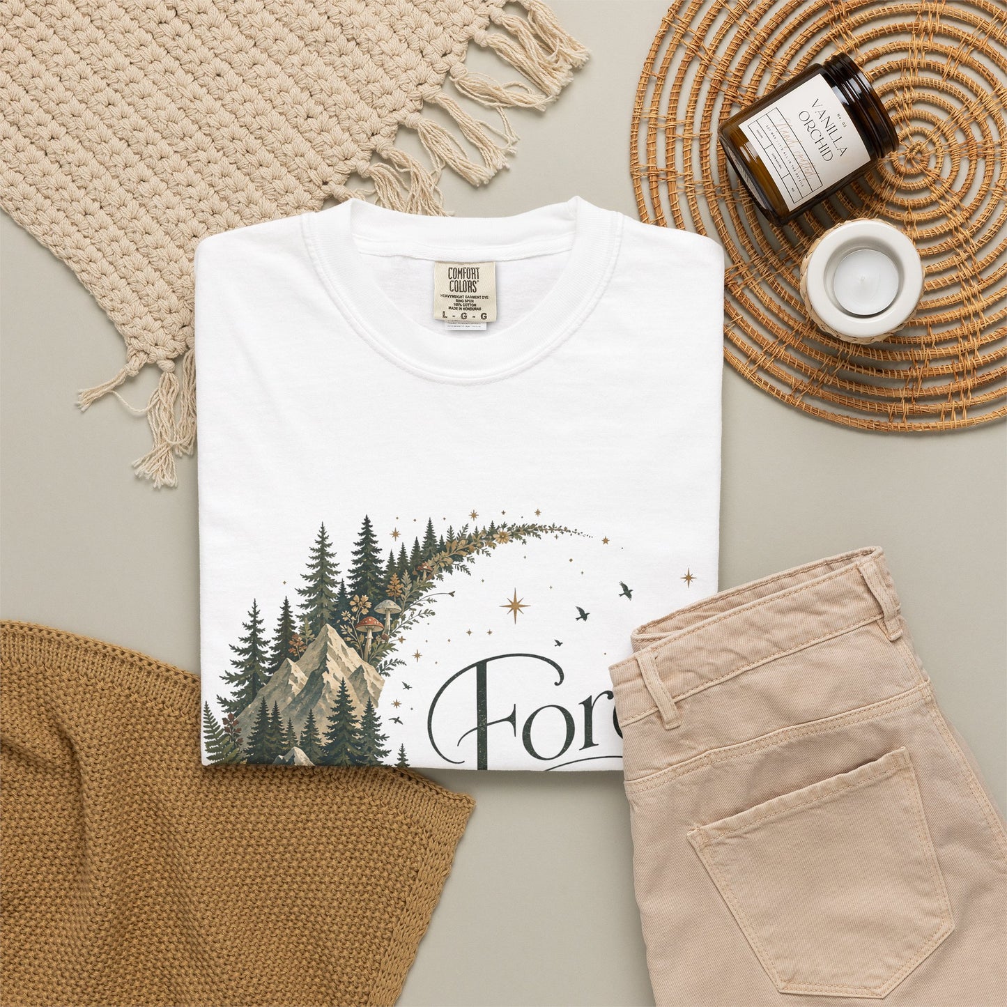 Forest Soul T‑Shirt — Crescent Moon Woodland Graphic Tee