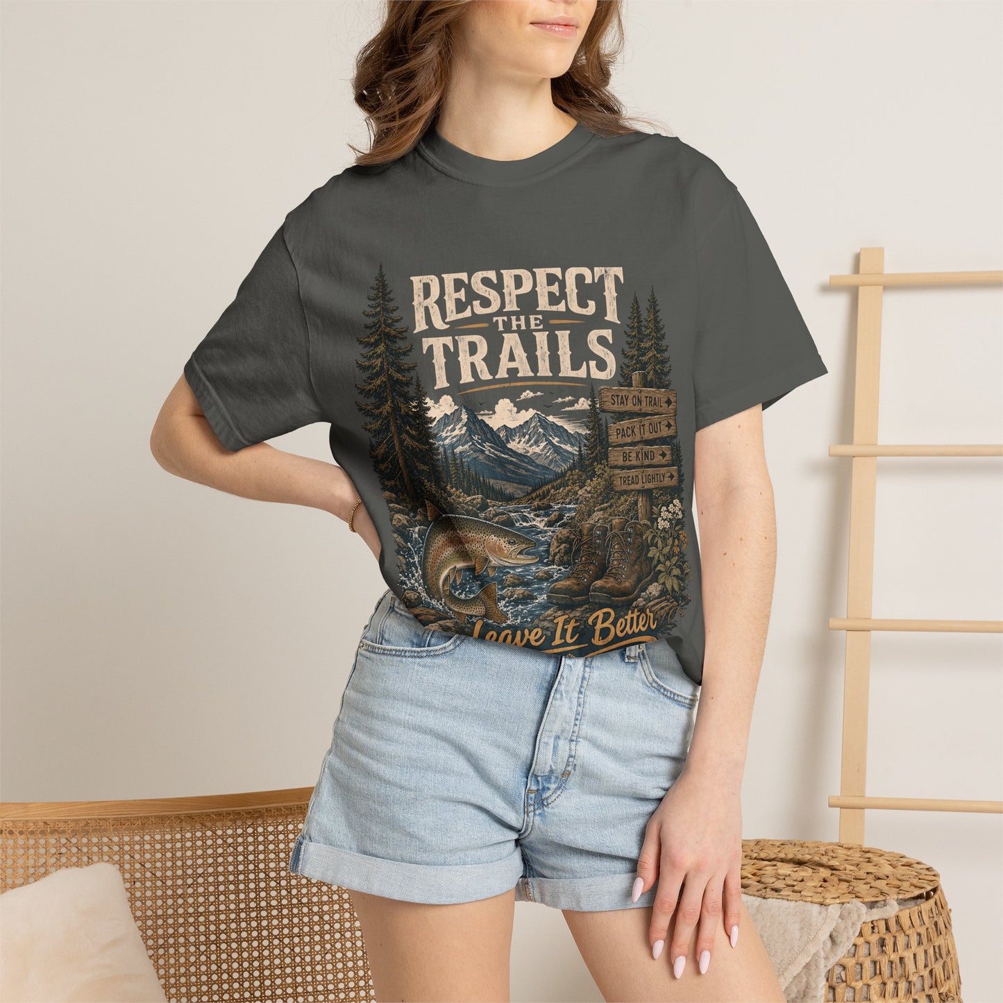 Respect Trails T-Shirt — Leave It Better Outdoor Hiking Tee