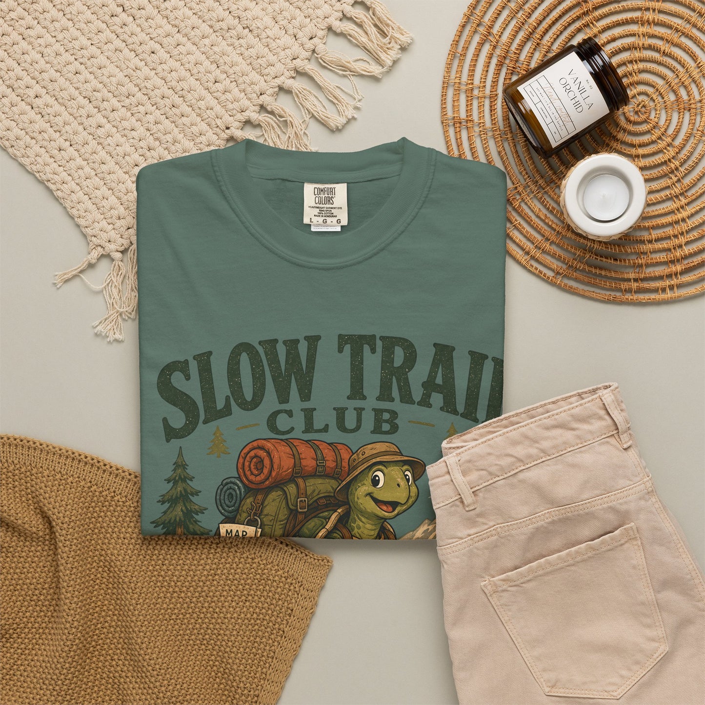 Slow Trail Club T-Shirt — “Still Getting There” Hiking Turtle Graphic Tee