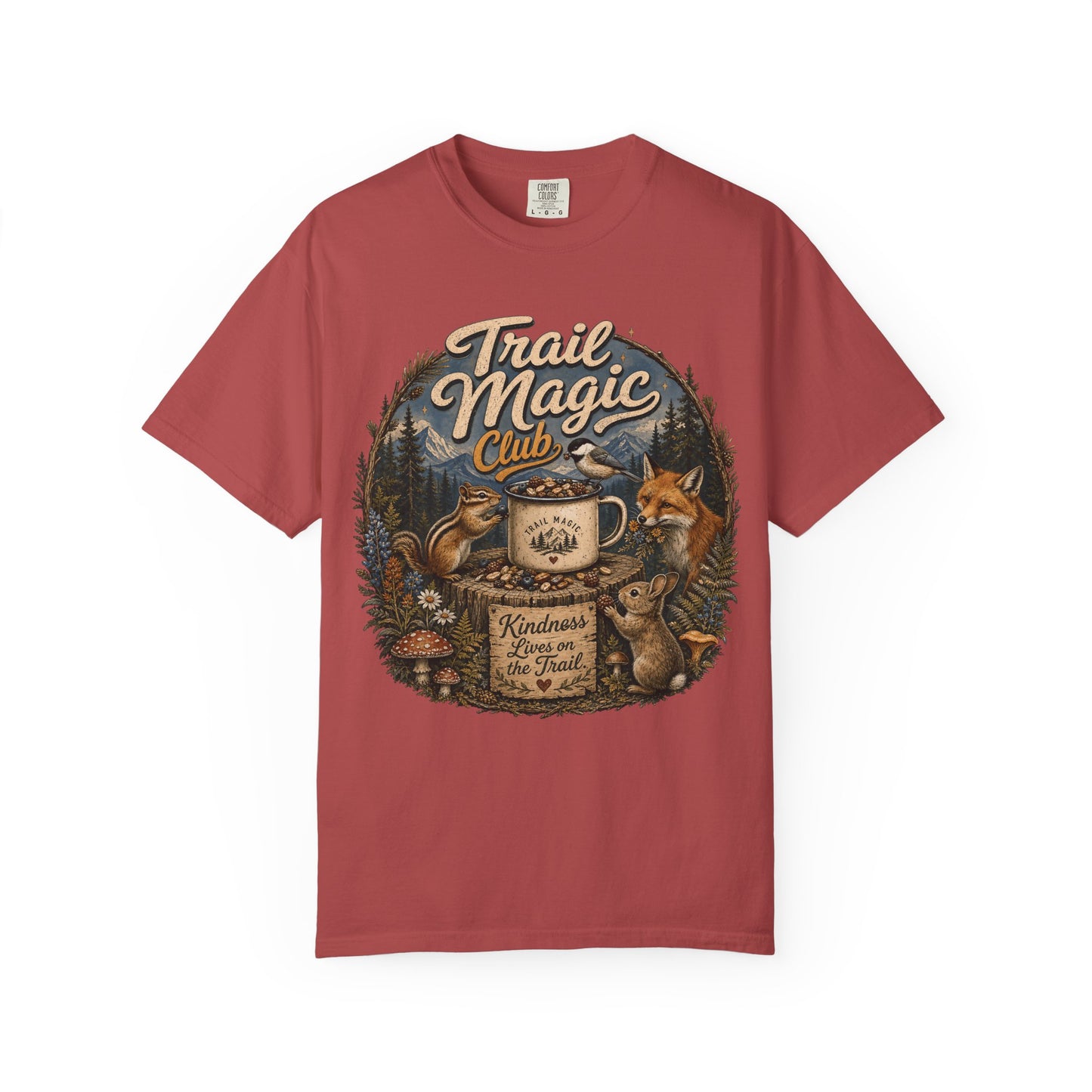 Trail Magic Club T-Shirt — Woodland Fox & Wildlife Coffee Camp Tee