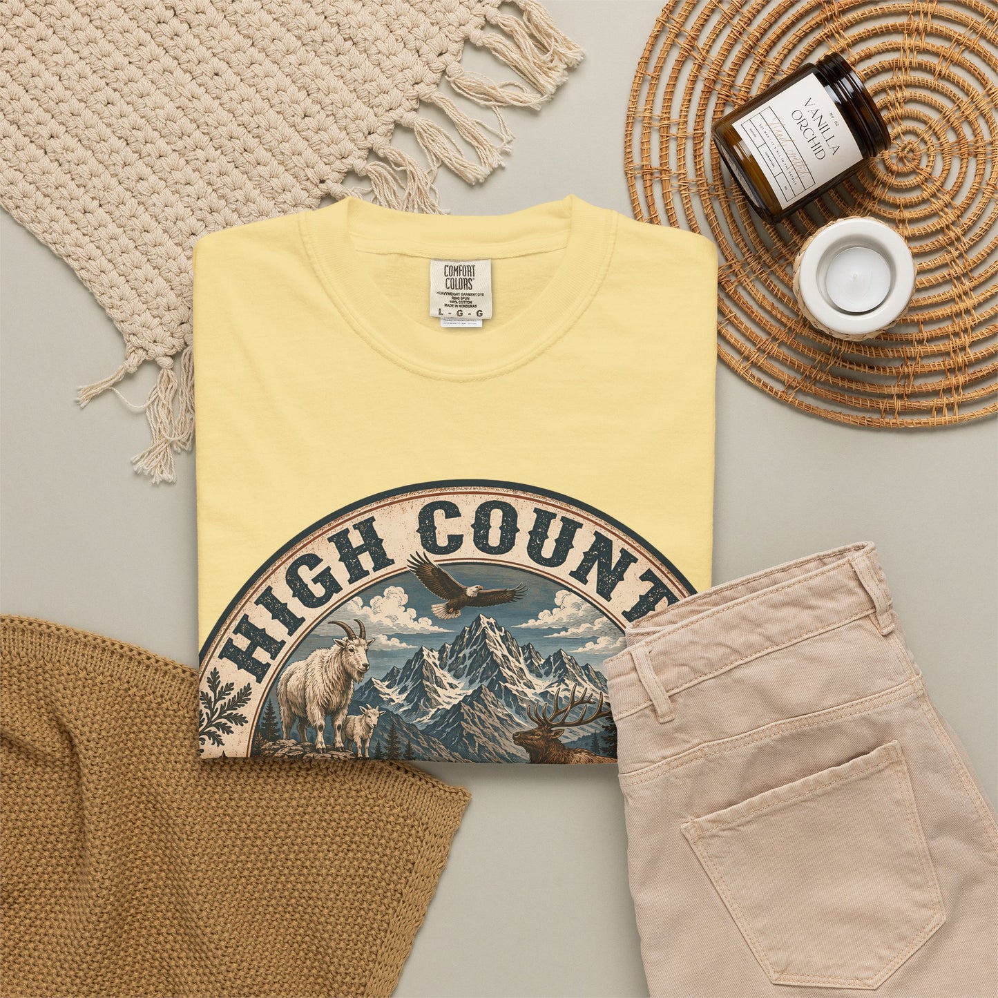 High Country Hiker T-Shirt — Mountain Wildlife Outdoor Tee