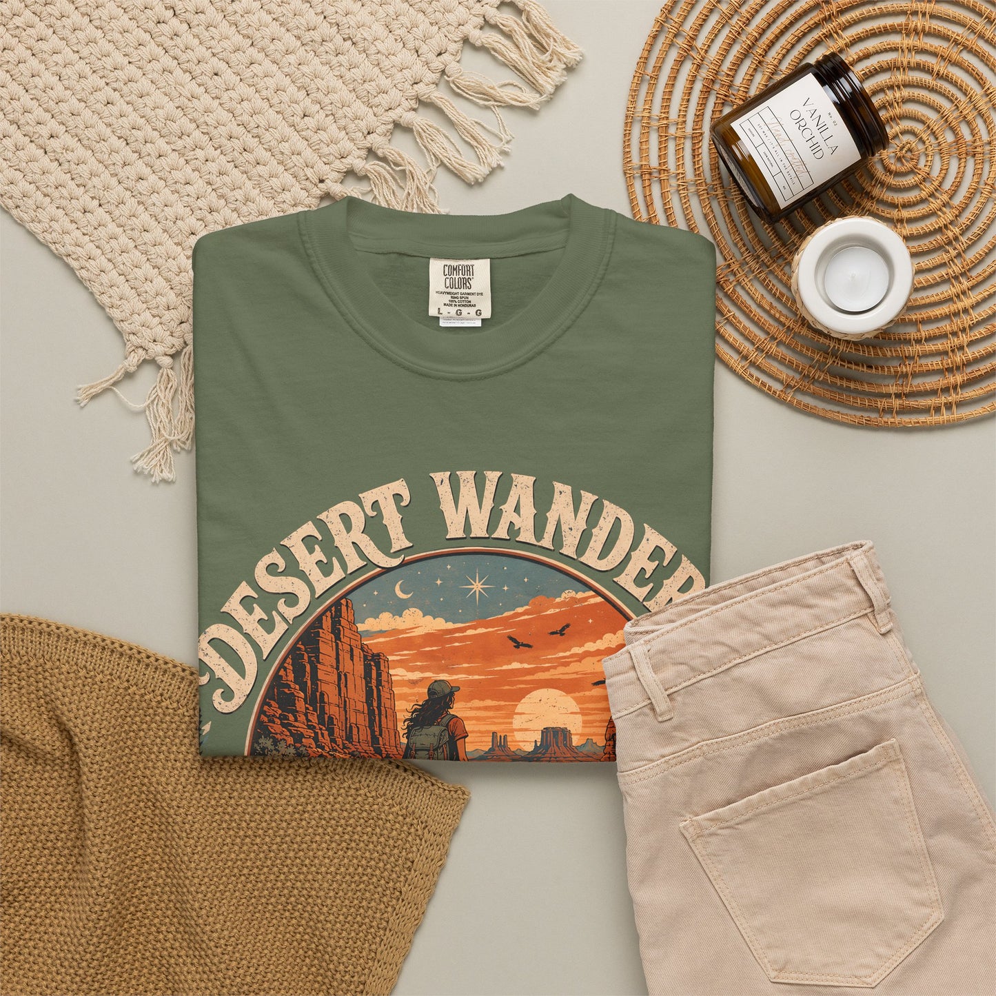 Desert Wanderer T-Shirt — Vintage Southwestern Hiking Graphic
