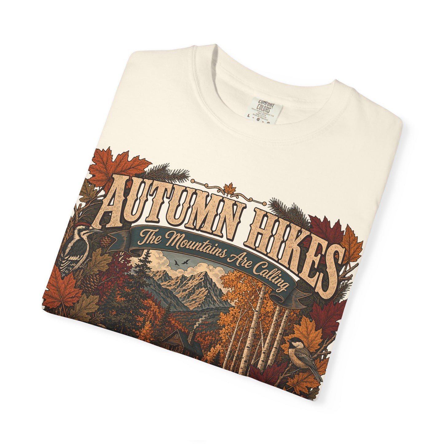 Autumn Hikes T-Shirt — Scenic Cabin Trail Fall Hiking Tee