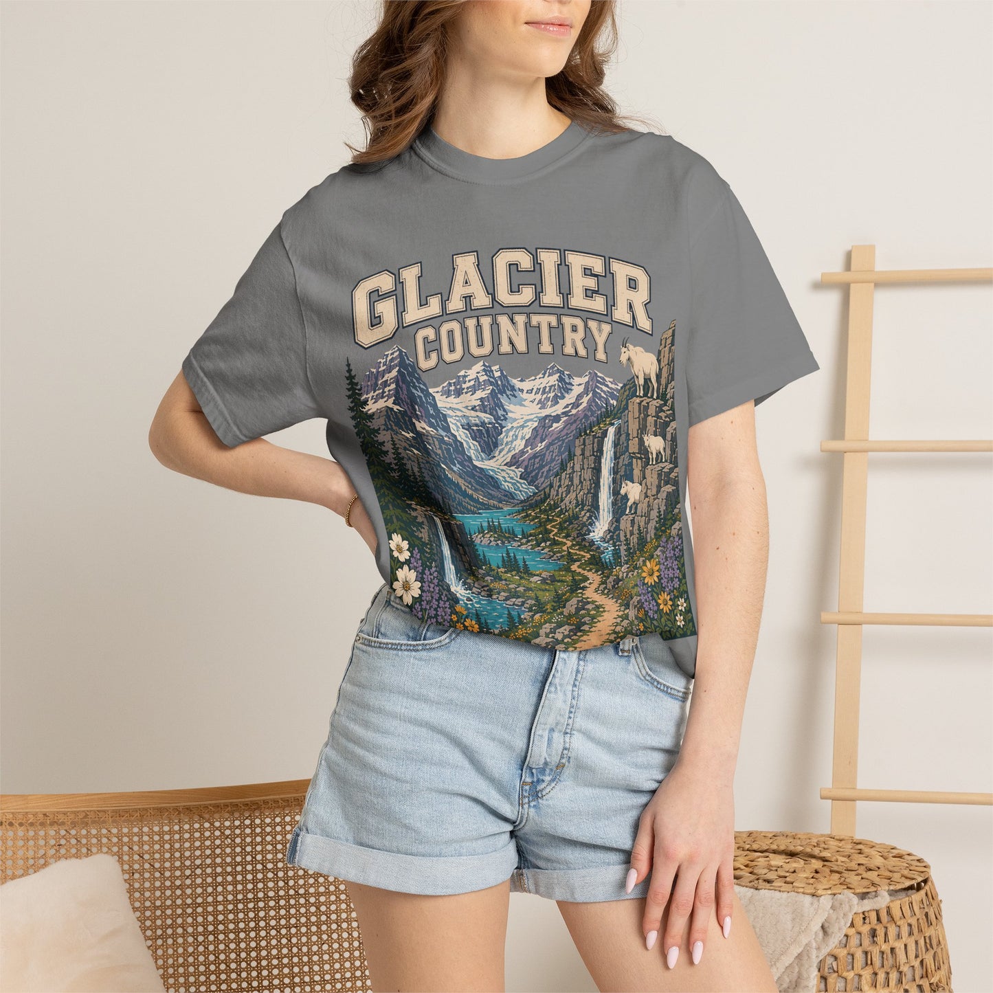 Glacier Country T-Shirt — Vintage Mountain National Park Graphic