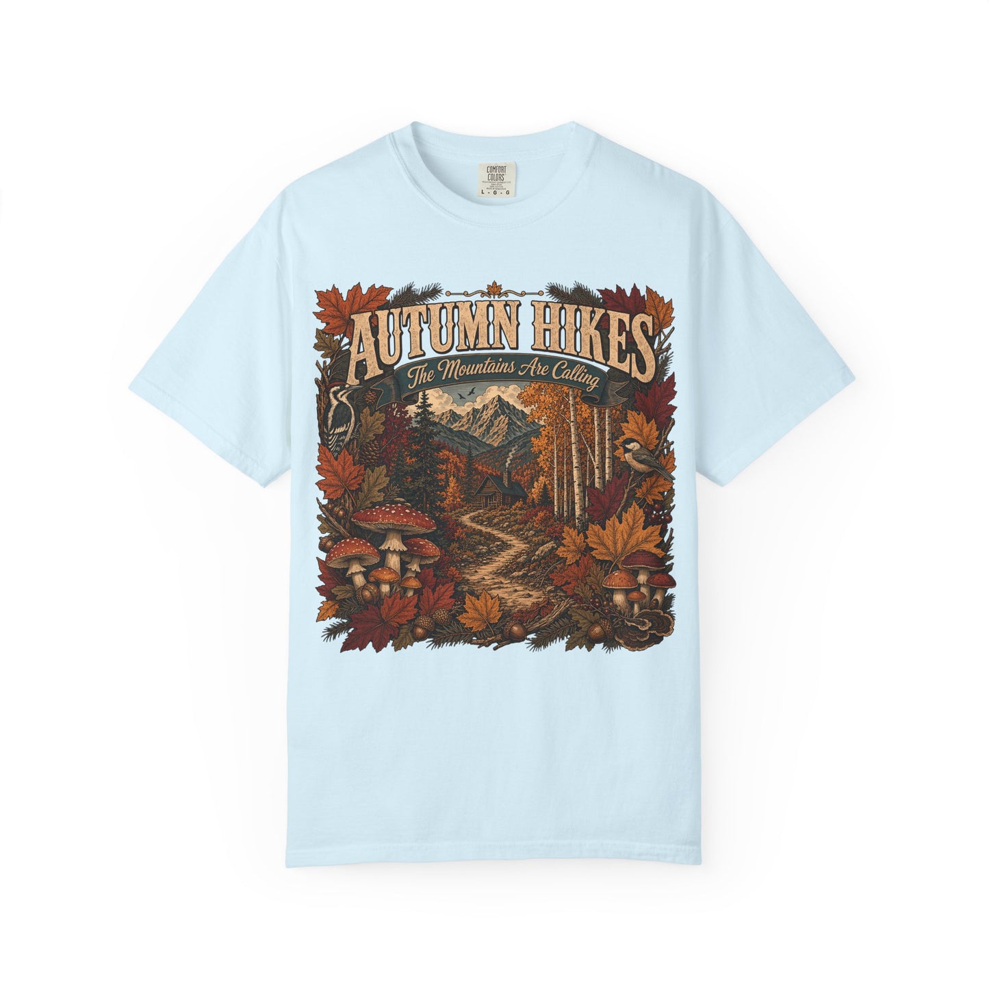 Autumn Hikes T-Shirt — Scenic Cabin Trail Fall Hiking Tee