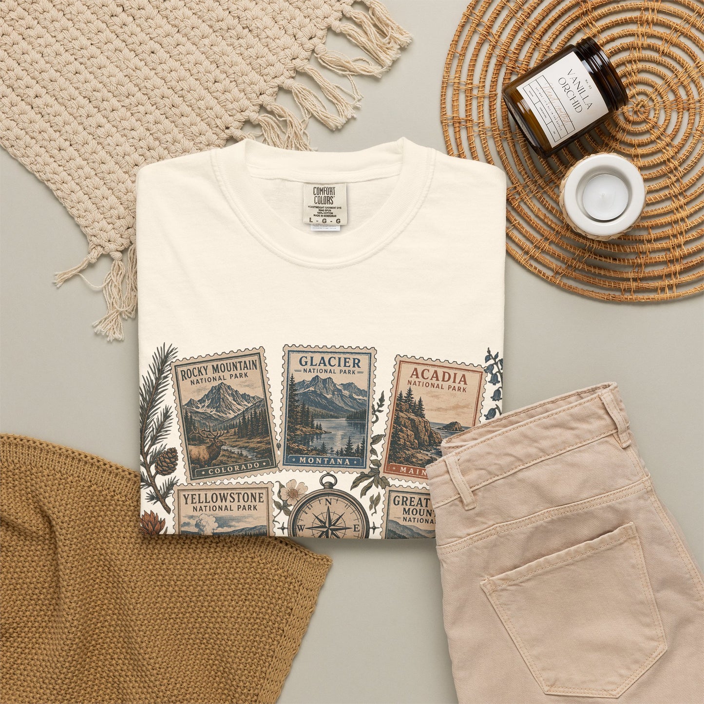 National Parks Vintage Stamp T-Shirt — "Collect Every Trail"