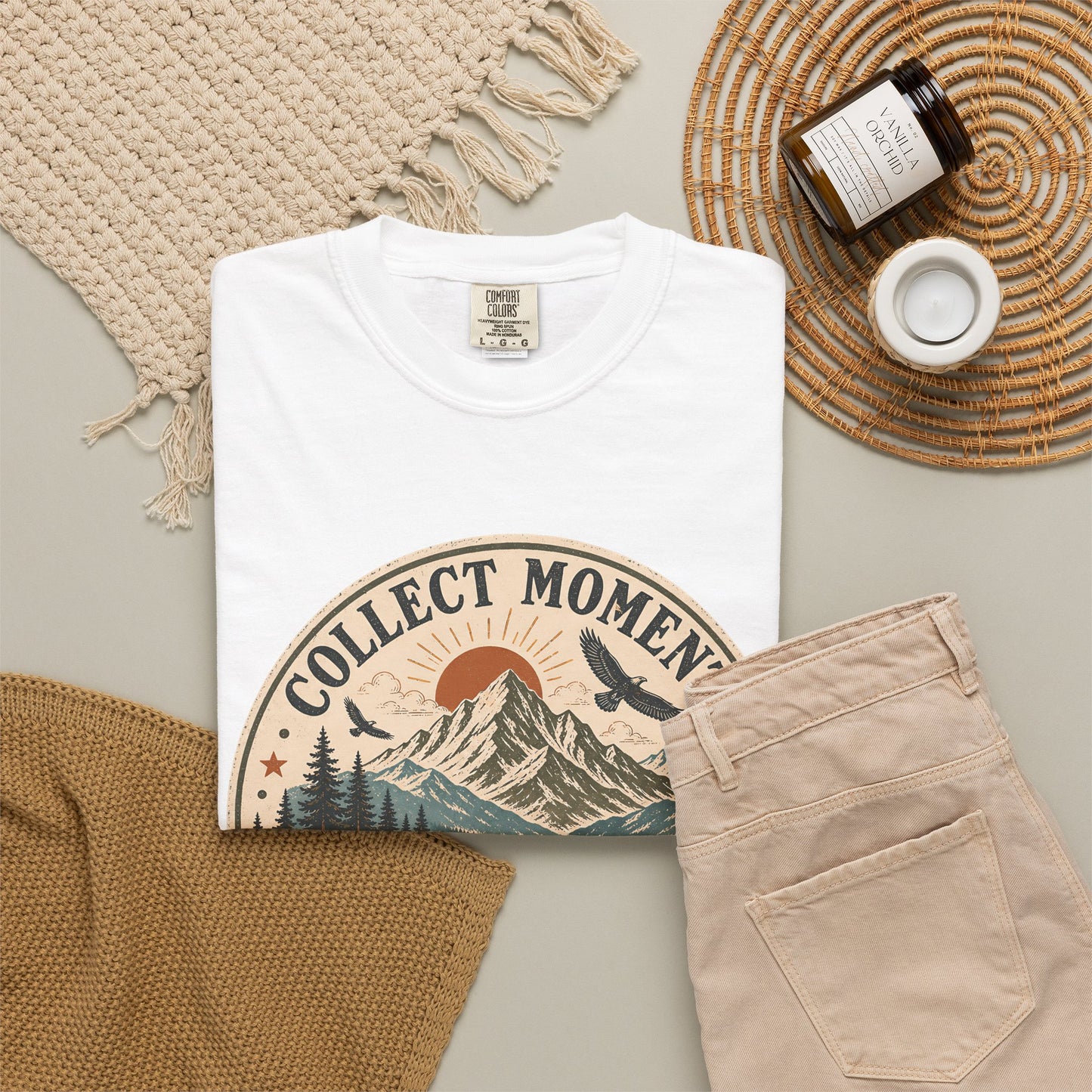 Collect Moments Not Miles T-Shirt — Vintage Mountain Adventure Tee