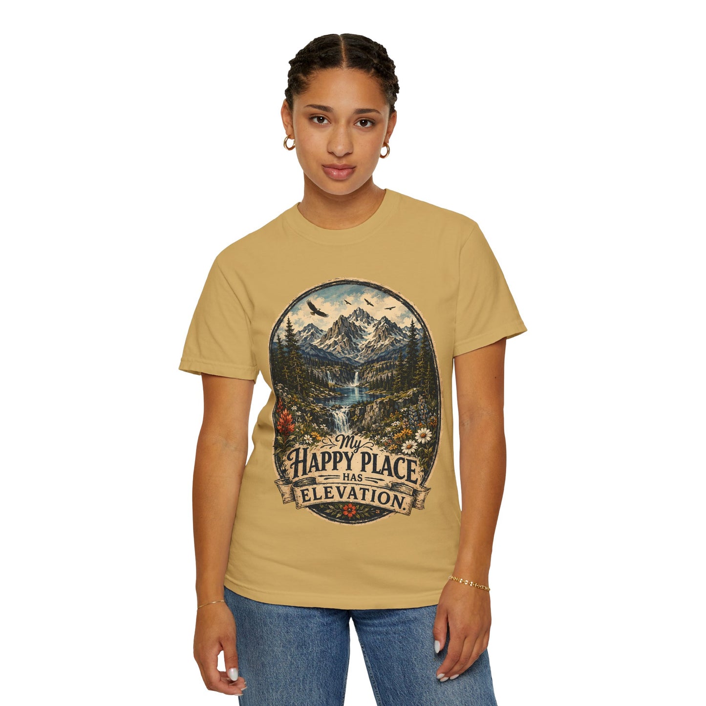 My Happy Place Has Elevation Mountain T-Shirt