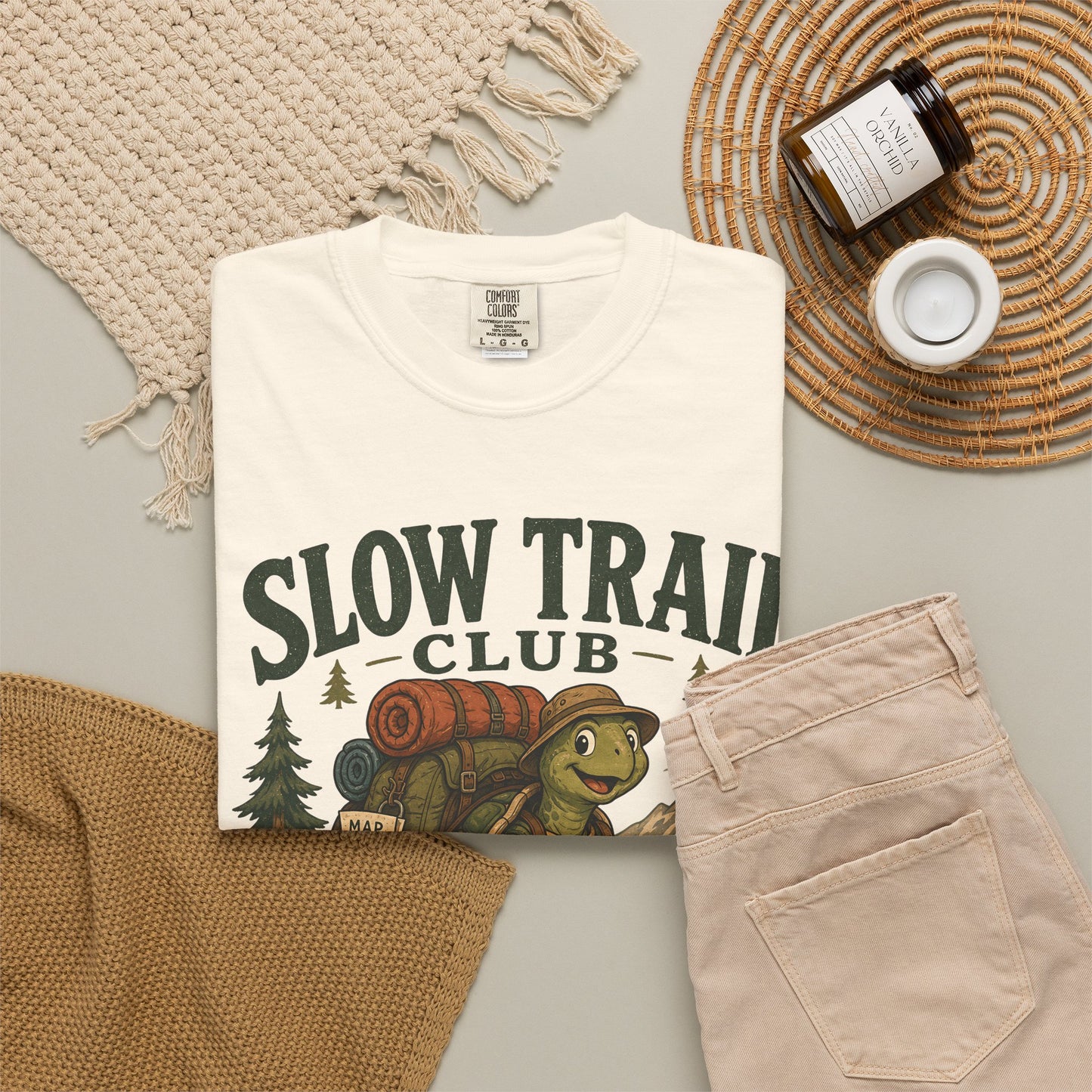 Slow Trail Club T-Shirt — “Still Getting There” Hiking Turtle Graphic Tee