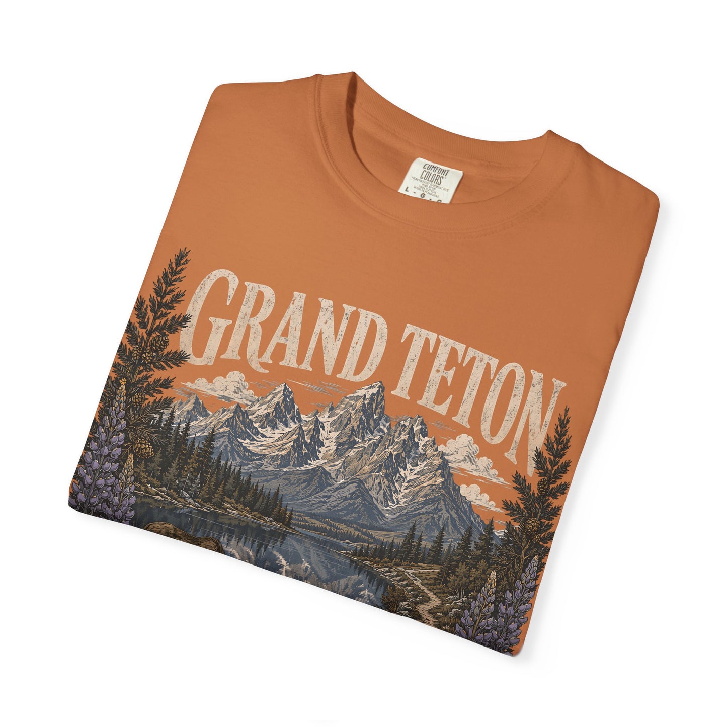 Grand Teton Scenic T-Shirt — 'Adventure Lives Here' Mountain & Moose Tee