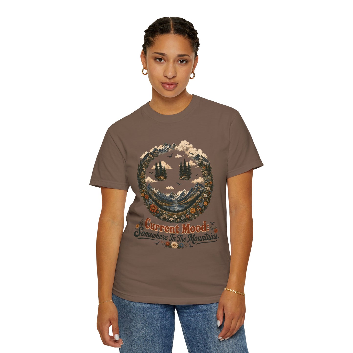 Somewhere In The Mountains T-Shirt — "Current Mood" Outdoor Graphic Tee