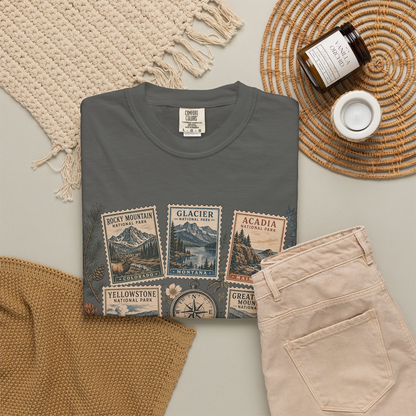 National Parks Vintage Stamp T-Shirt — "Collect Every Trail"