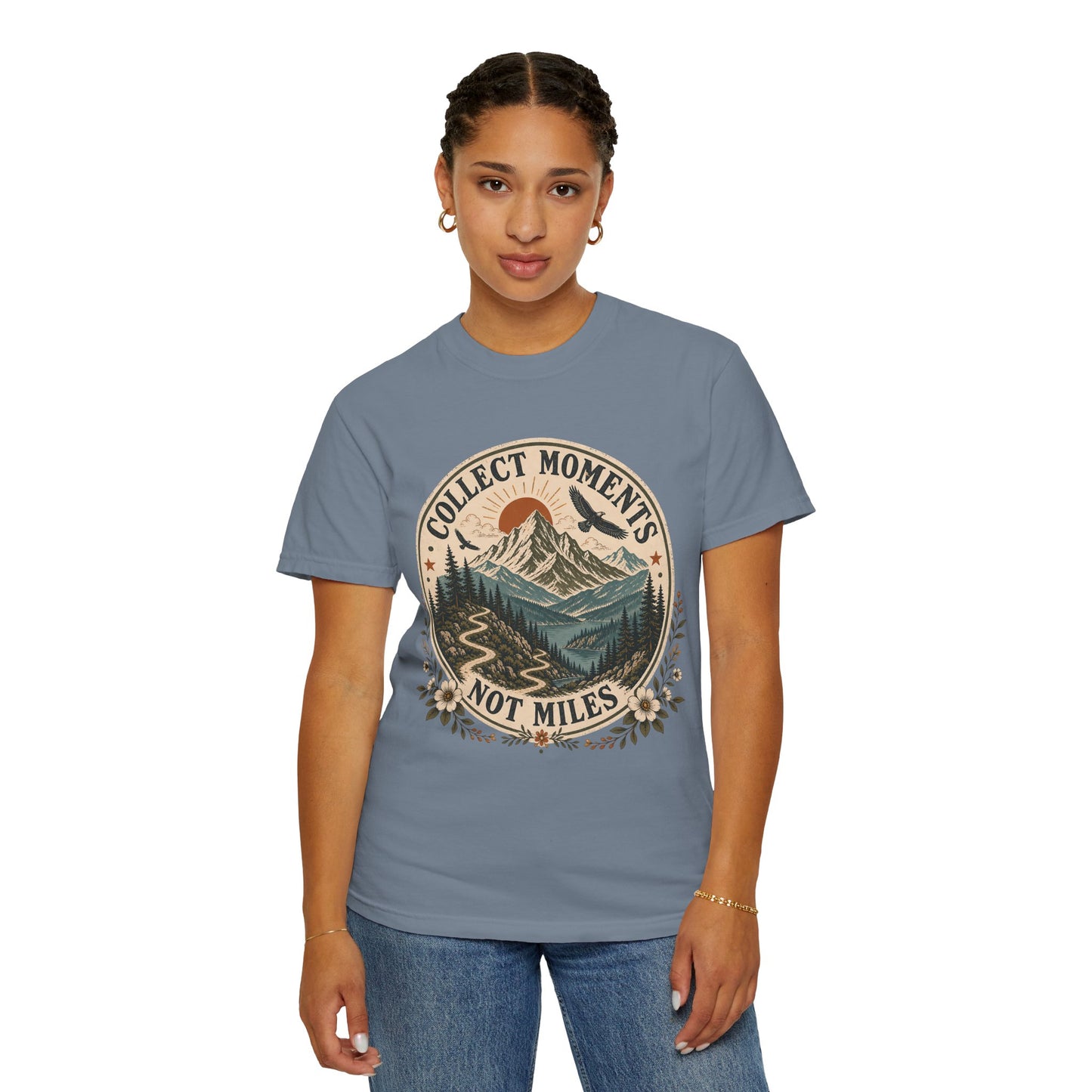 Collect Moments Not Miles T-Shirt — Vintage Mountain Adventure Tee