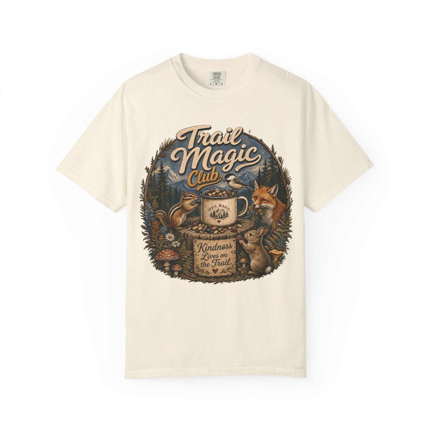 Trail Magic Club T-Shirt — Woodland Fox & Wildlife Coffee Camp Tee