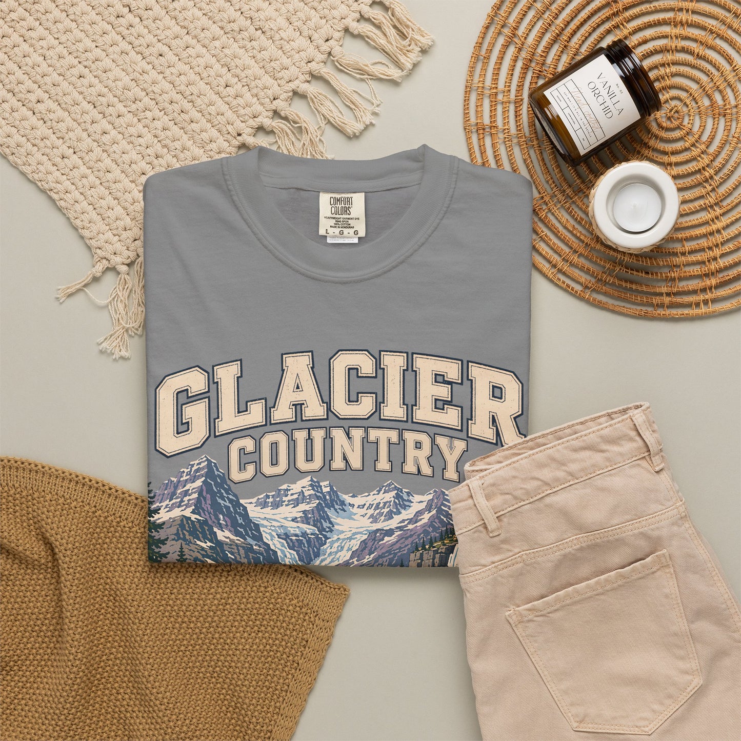 Glacier Country T-Shirt — Vintage Mountain National Park Graphic