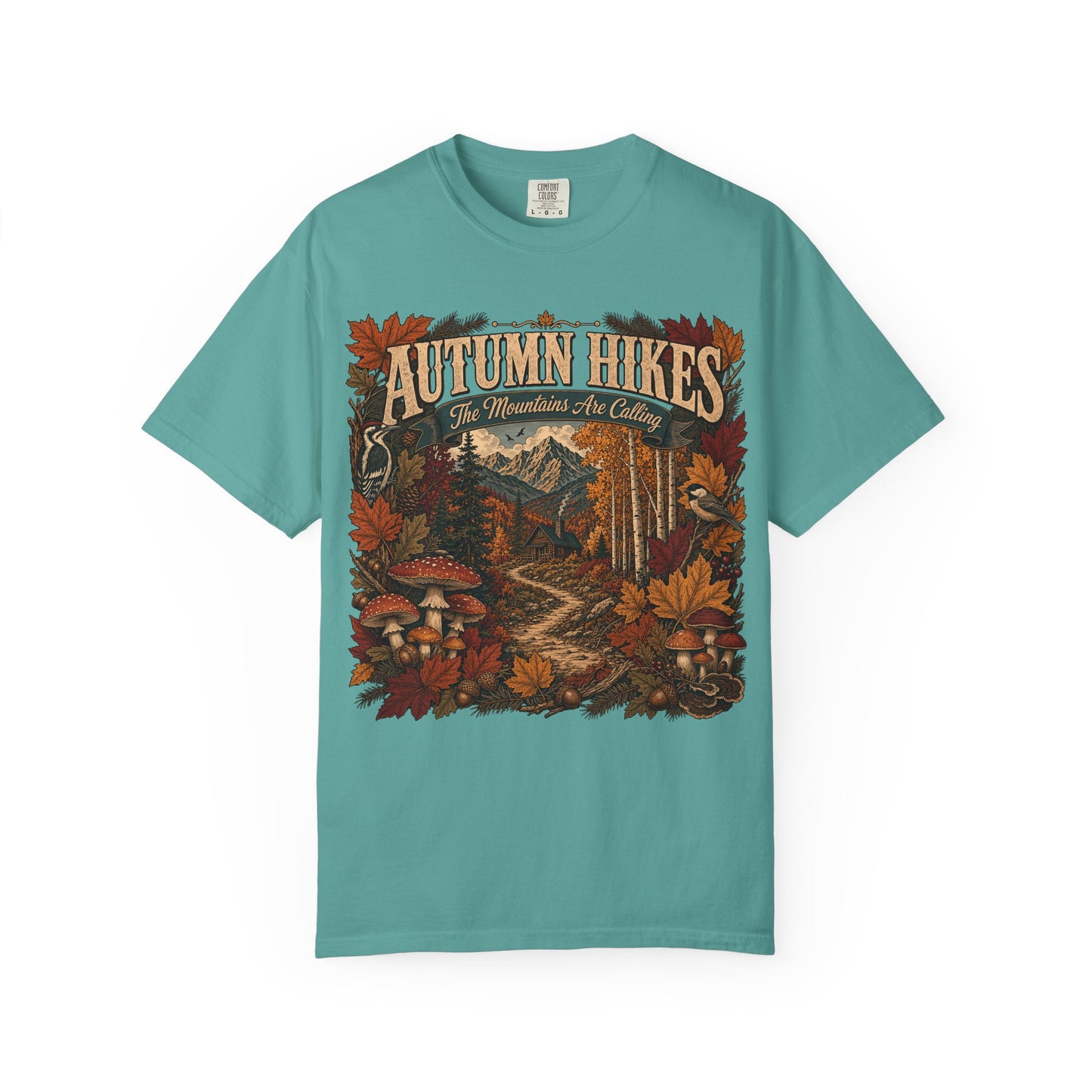 Autumn Hikes T-Shirt — Scenic Cabin Trail Fall Hiking Tee