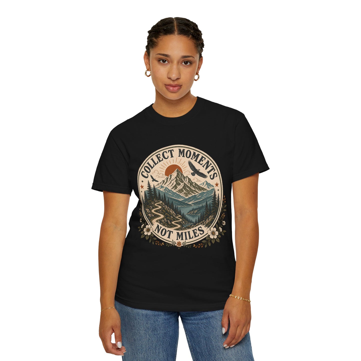 Collect Moments Not Miles T-Shirt — Vintage Mountain Adventure Tee