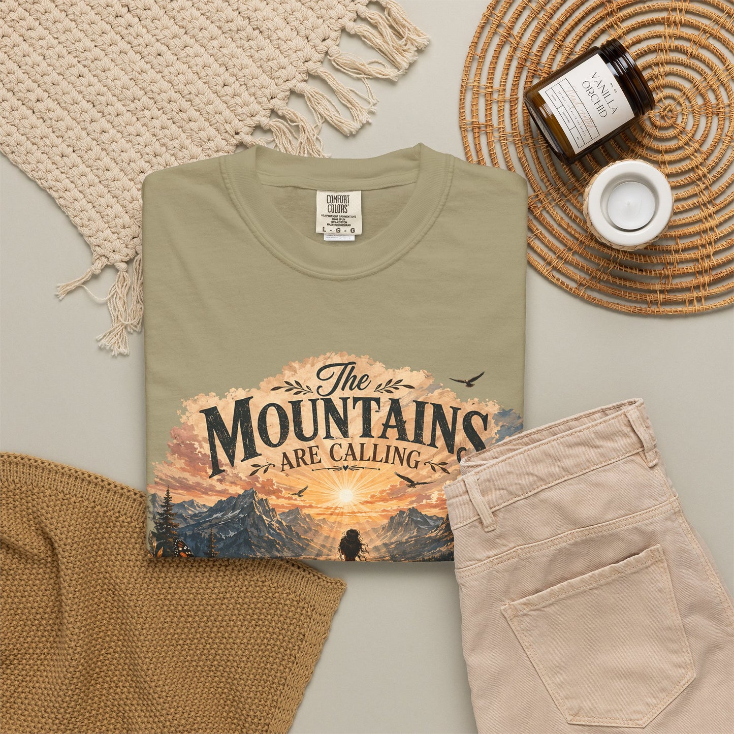 Mountain Meditation T‑Shirt — "The Mountains Are Calling, My Time of Peace"