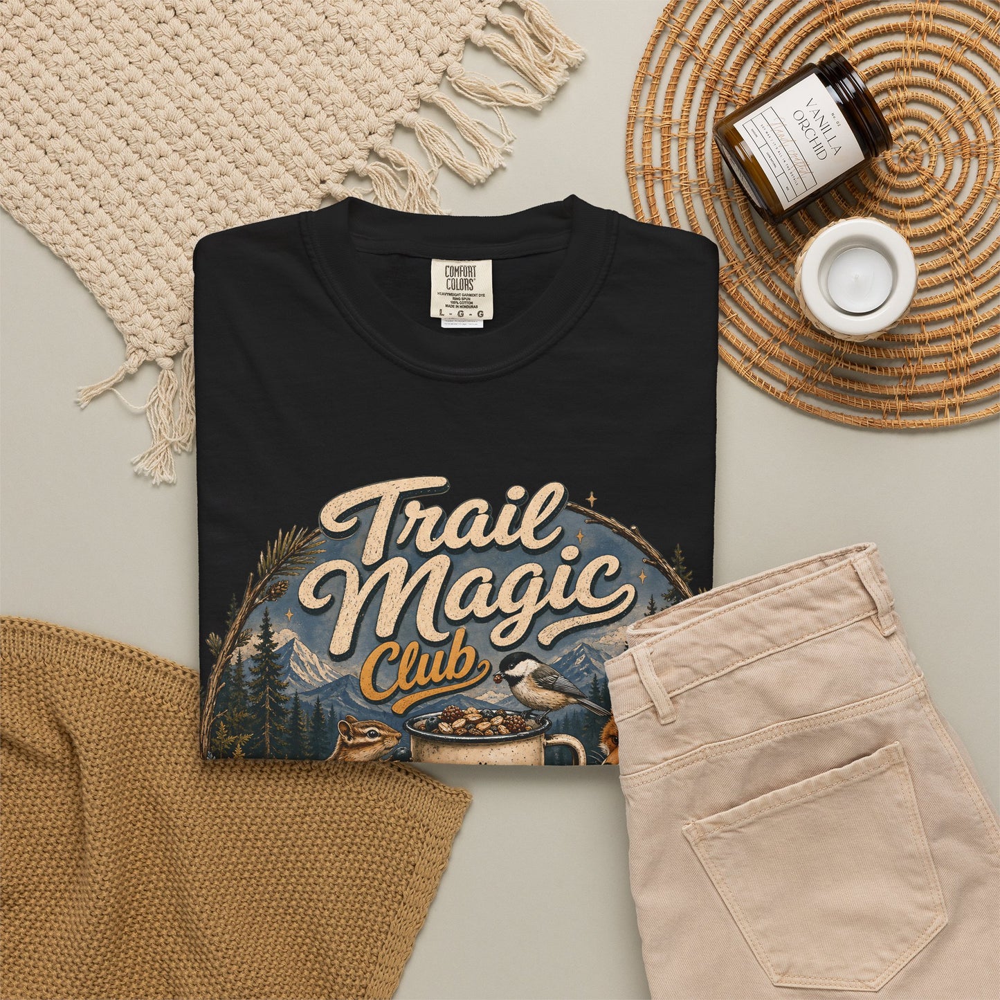 Trail Magic Club T-Shirt — Woodland Fox & Wildlife Coffee Camp Tee