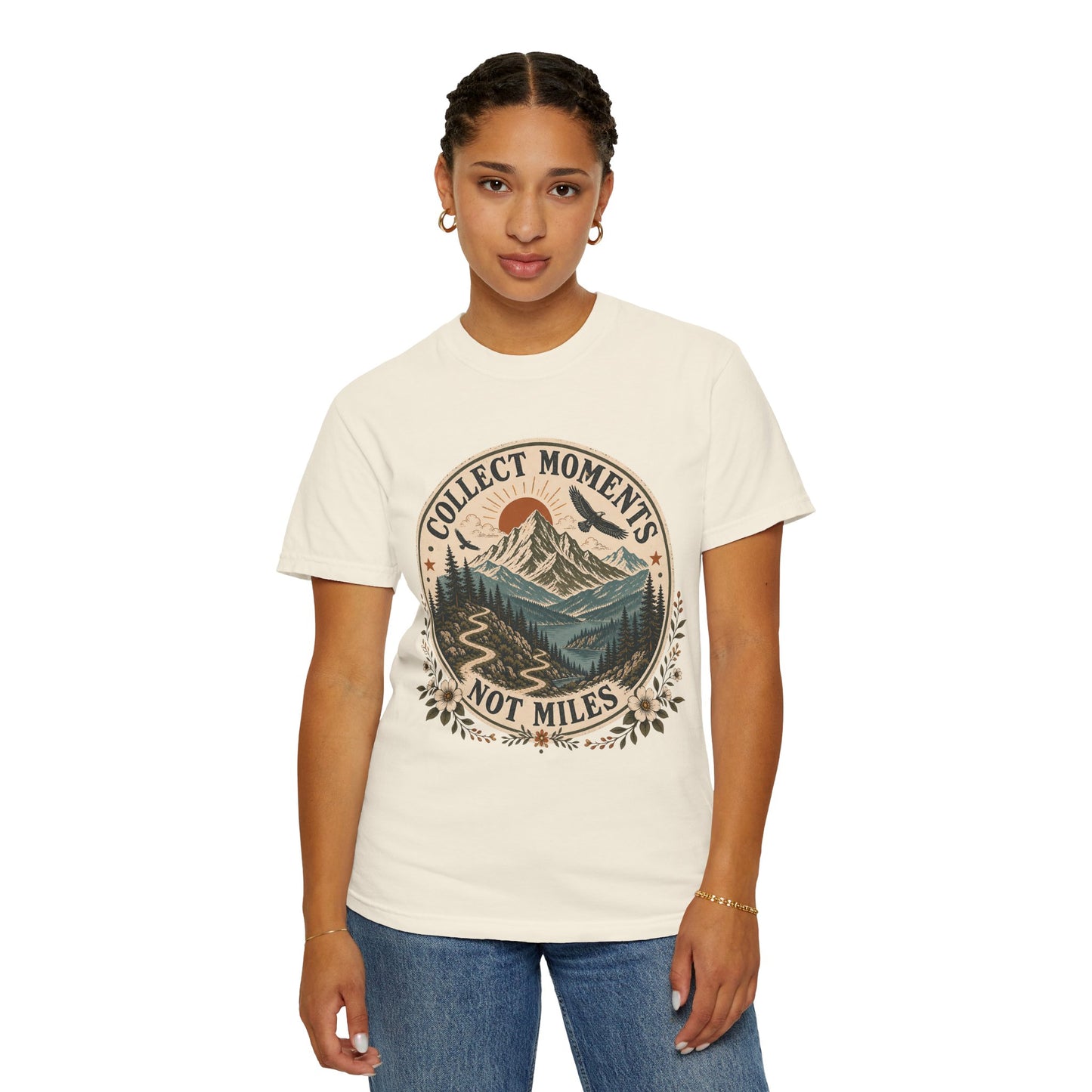 Collect Moments Not Miles T-Shirt — Vintage Mountain Adventure Tee