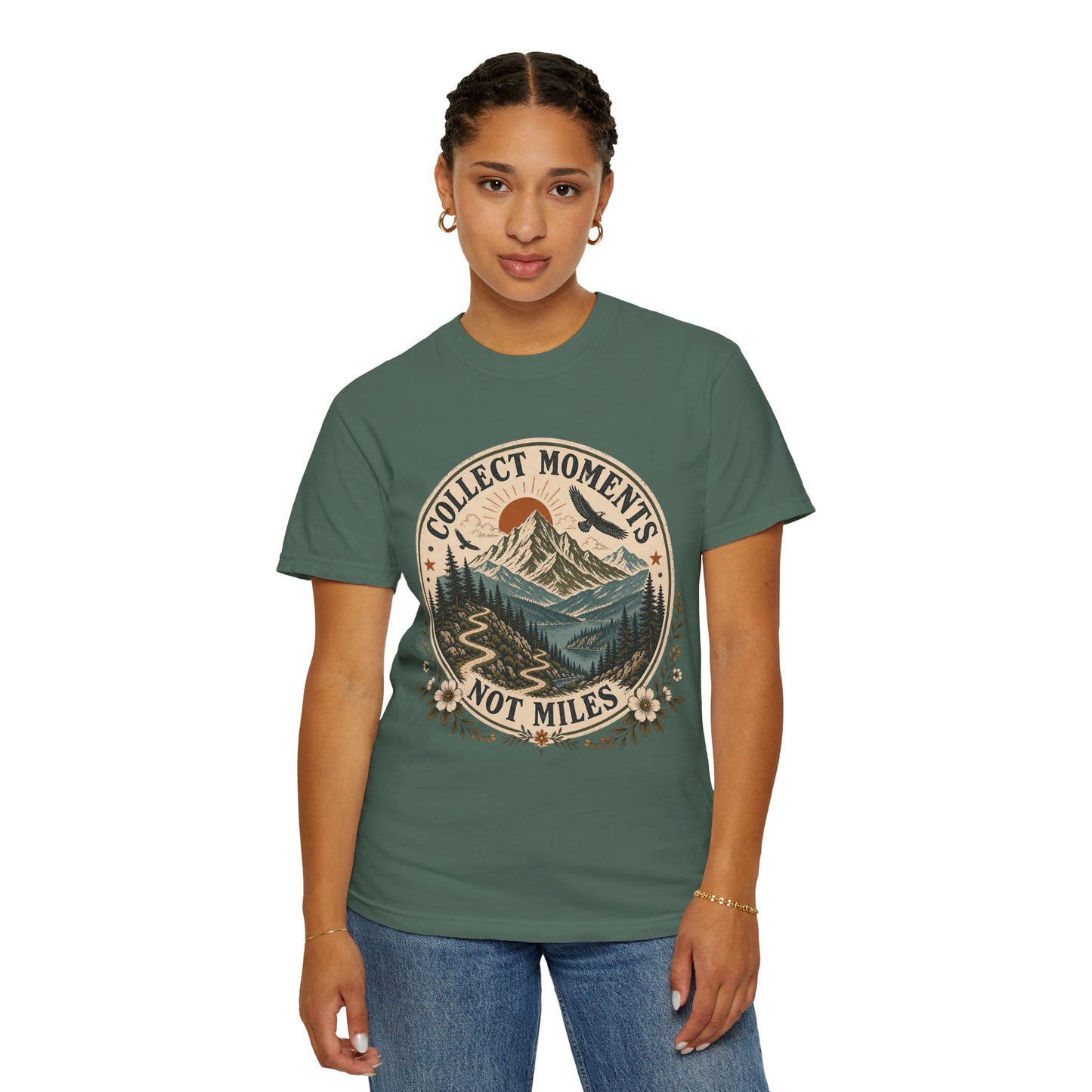 Collect Moments Not Miles T-Shirt — Vintage Mountain Adventure Tee
