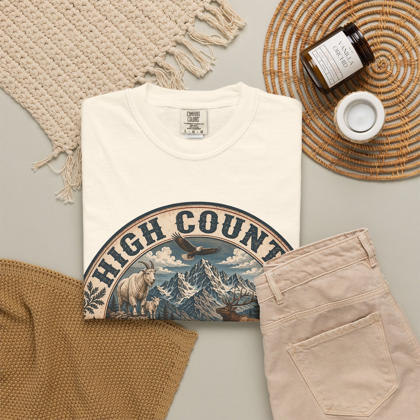 High Country Hiker T-Shirt — Mountain Wildlife Outdoor Tee