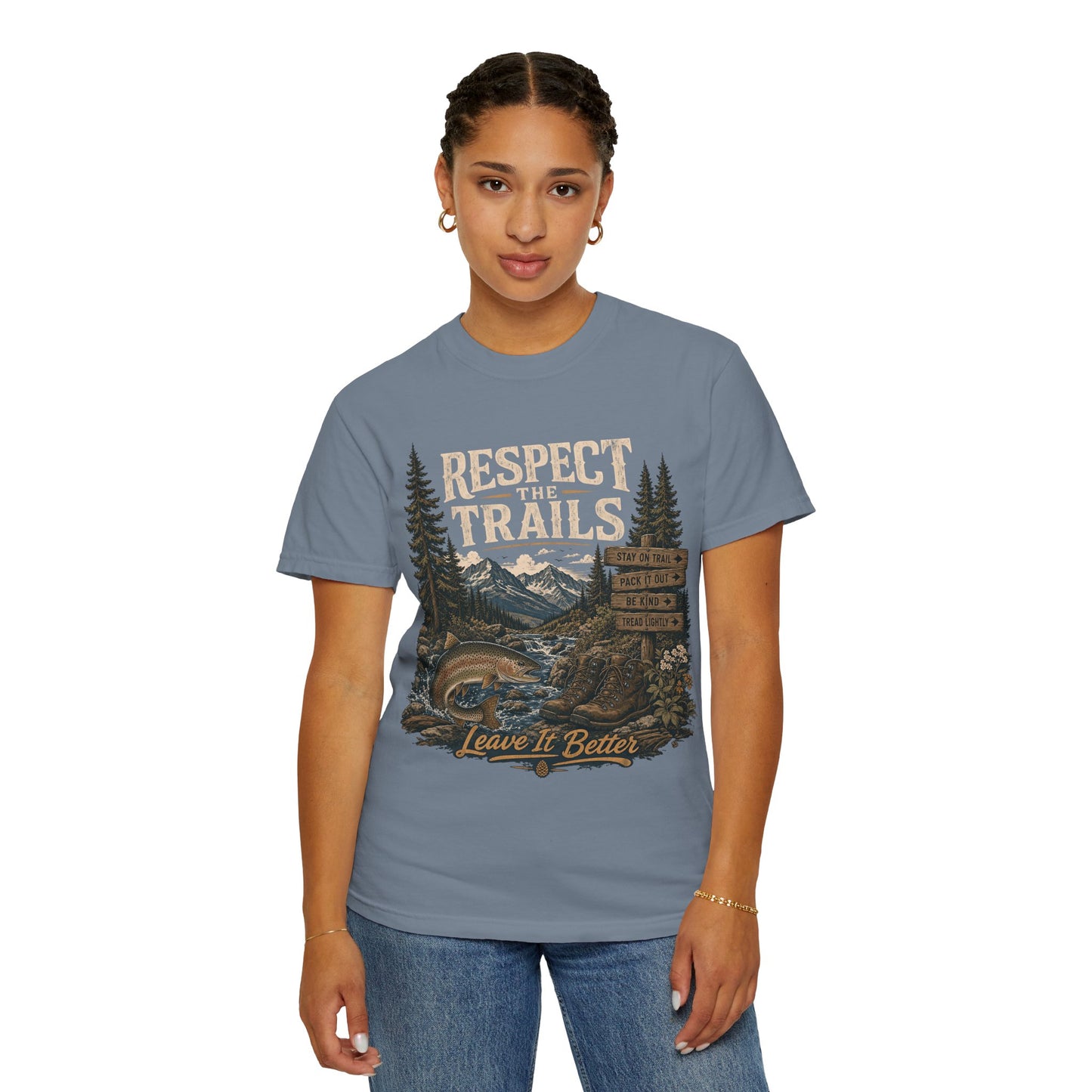 Respect Trails T-Shirt — Leave It Better Outdoor Hiking Tee