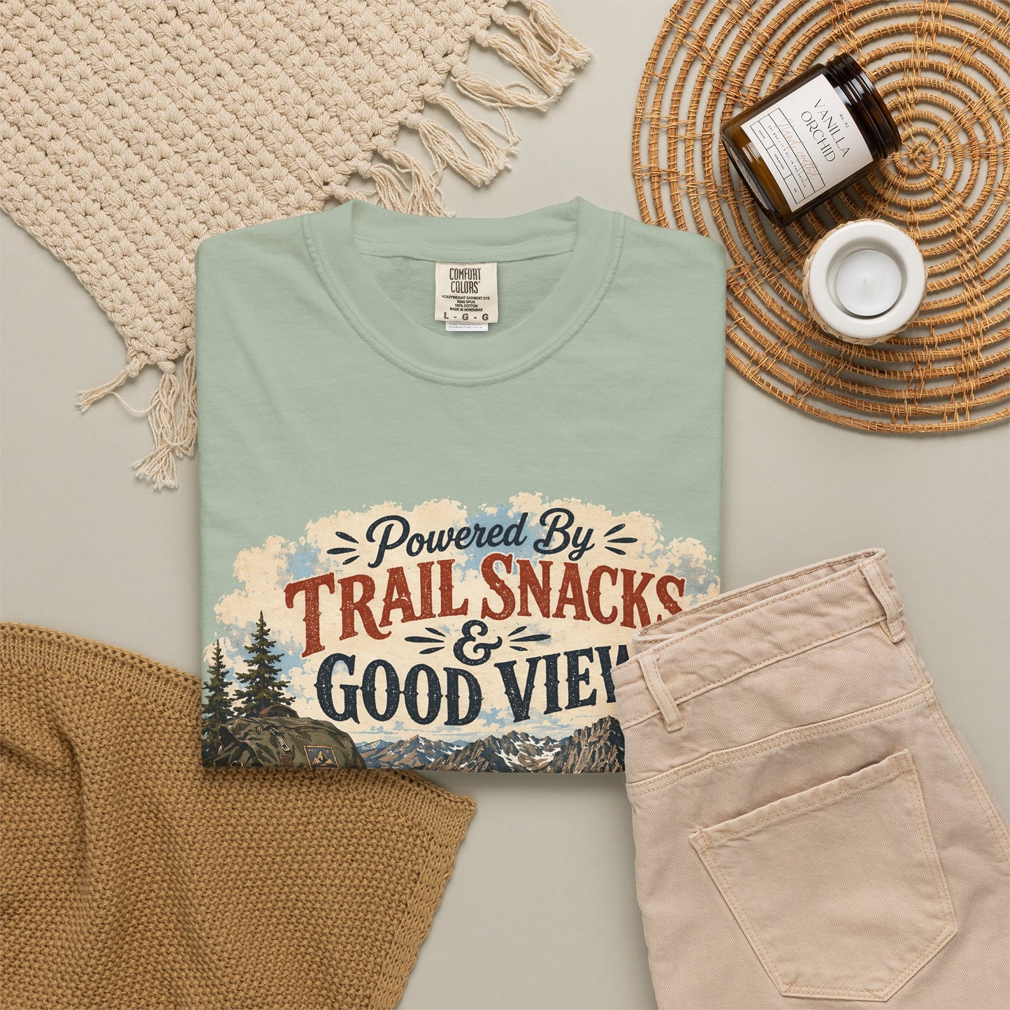 Trail Snacks & Good Views T-Shirt — Hiking Adventure Graphic Tee