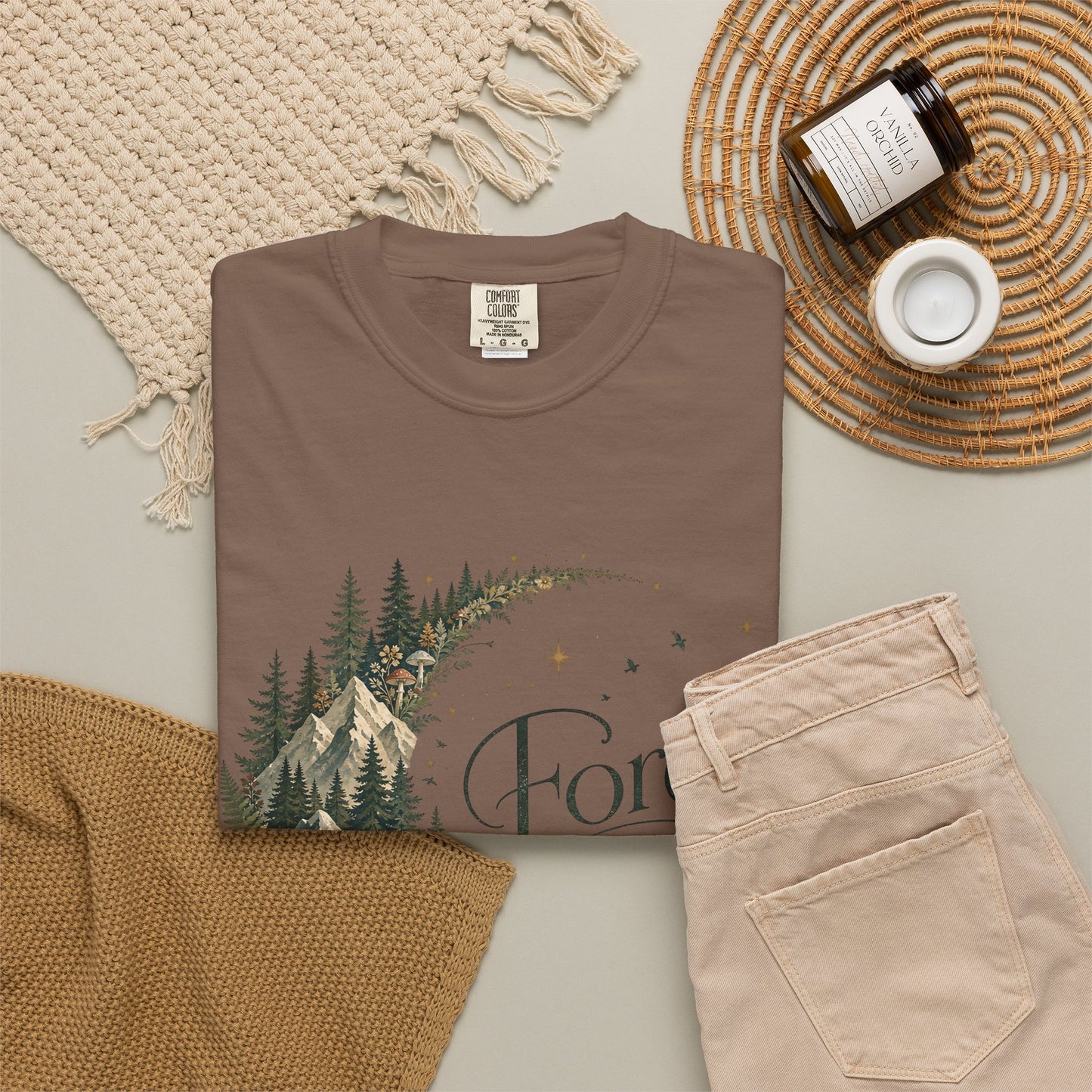 Forest Soul T‑Shirt — Crescent Moon Woodland Graphic Tee