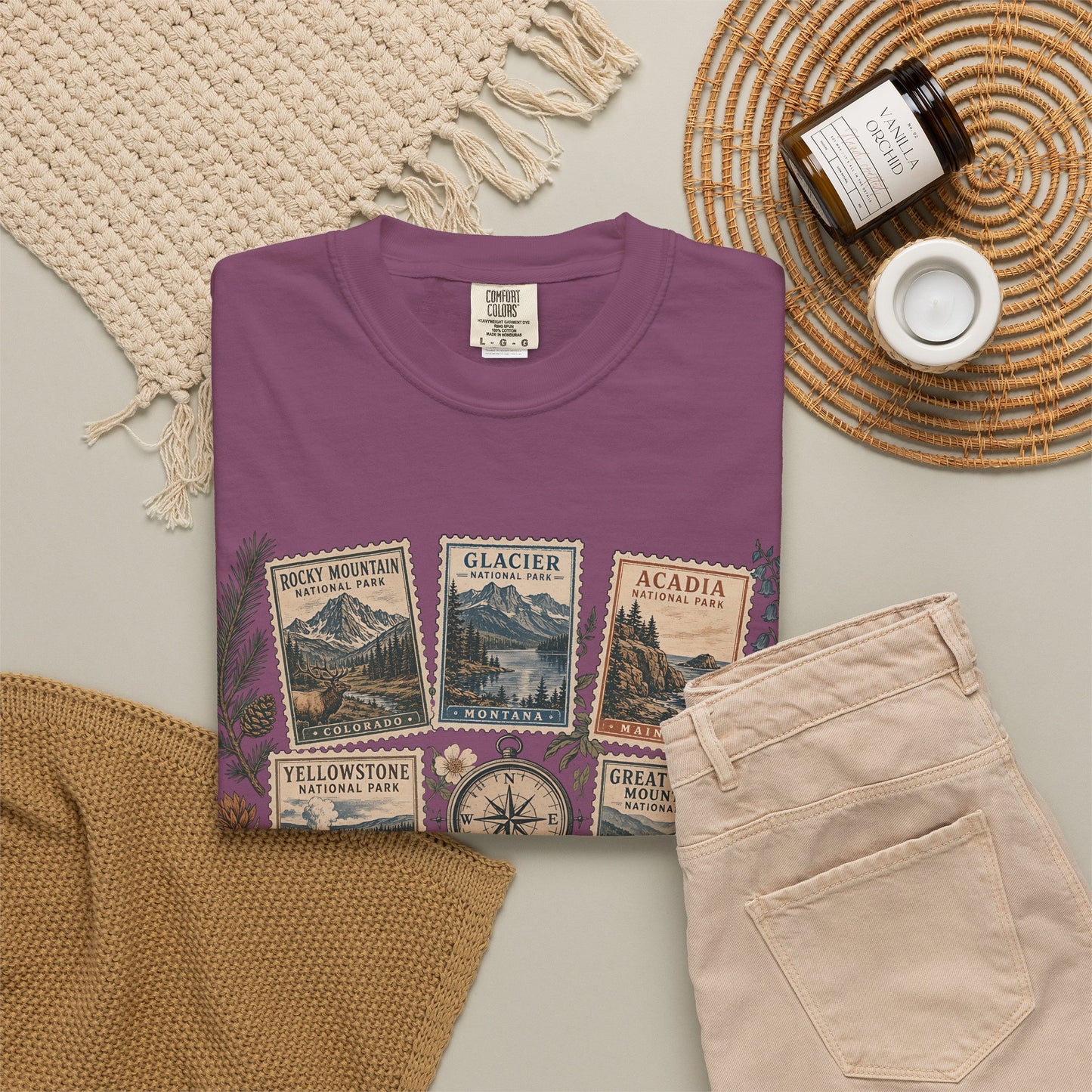 National Parks Vintage Stamp T-Shirt — "Collect Every Trail"