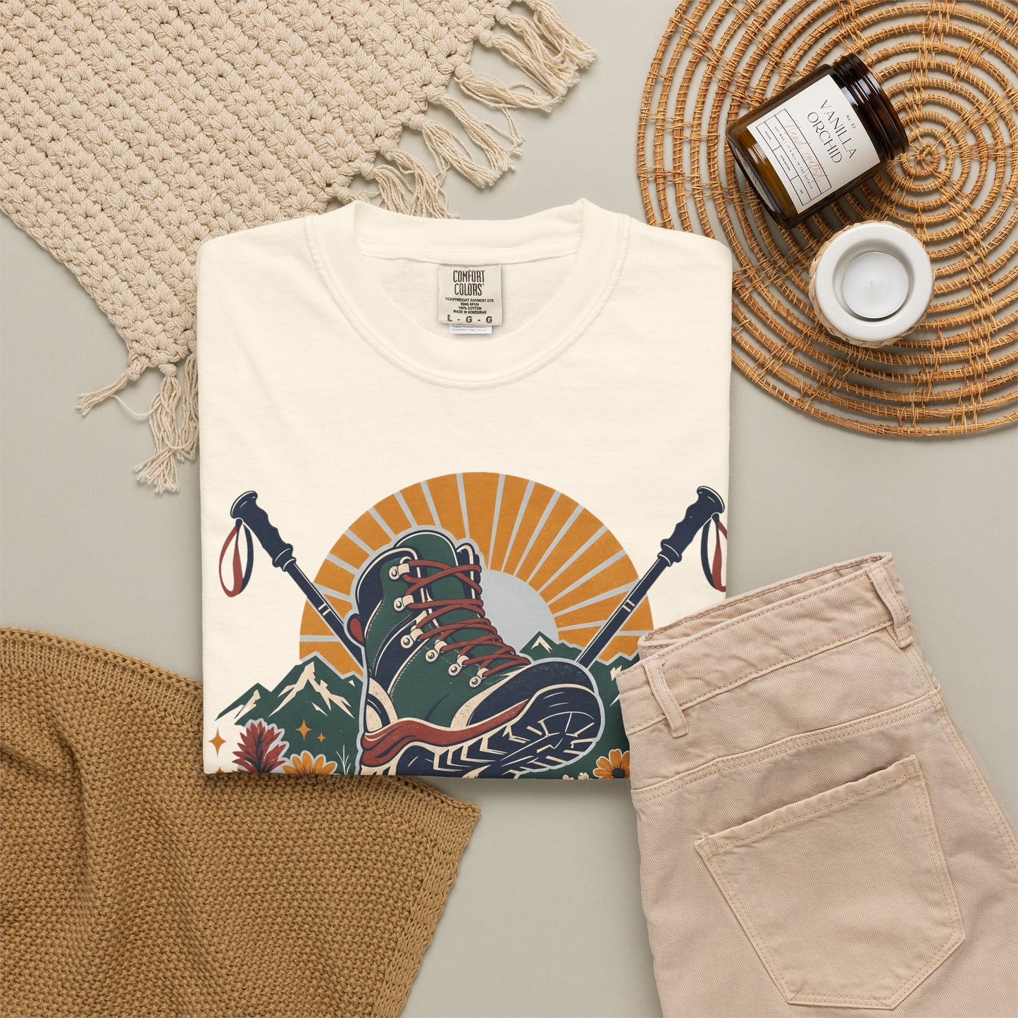 Take Up Space Outside Hiking T-Shirt — 'Walk Tall, Wander Far' Outdoor Adventure Tee