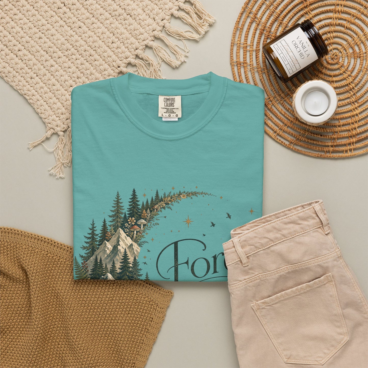 Forest Soul T‑Shirt — Crescent Moon Woodland Graphic Tee