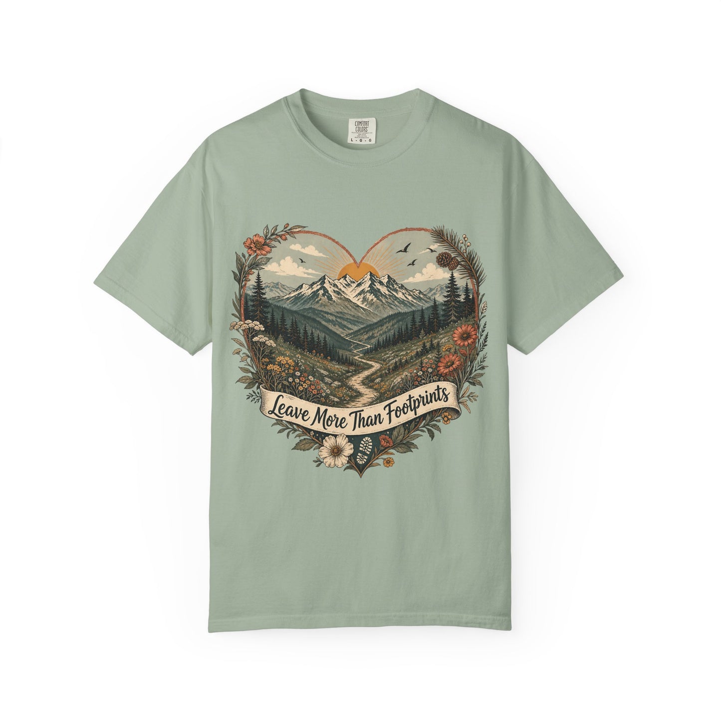 Hiker Graphic Tee — "She Follows the Long Light" Mountain Adventure T-Shirt