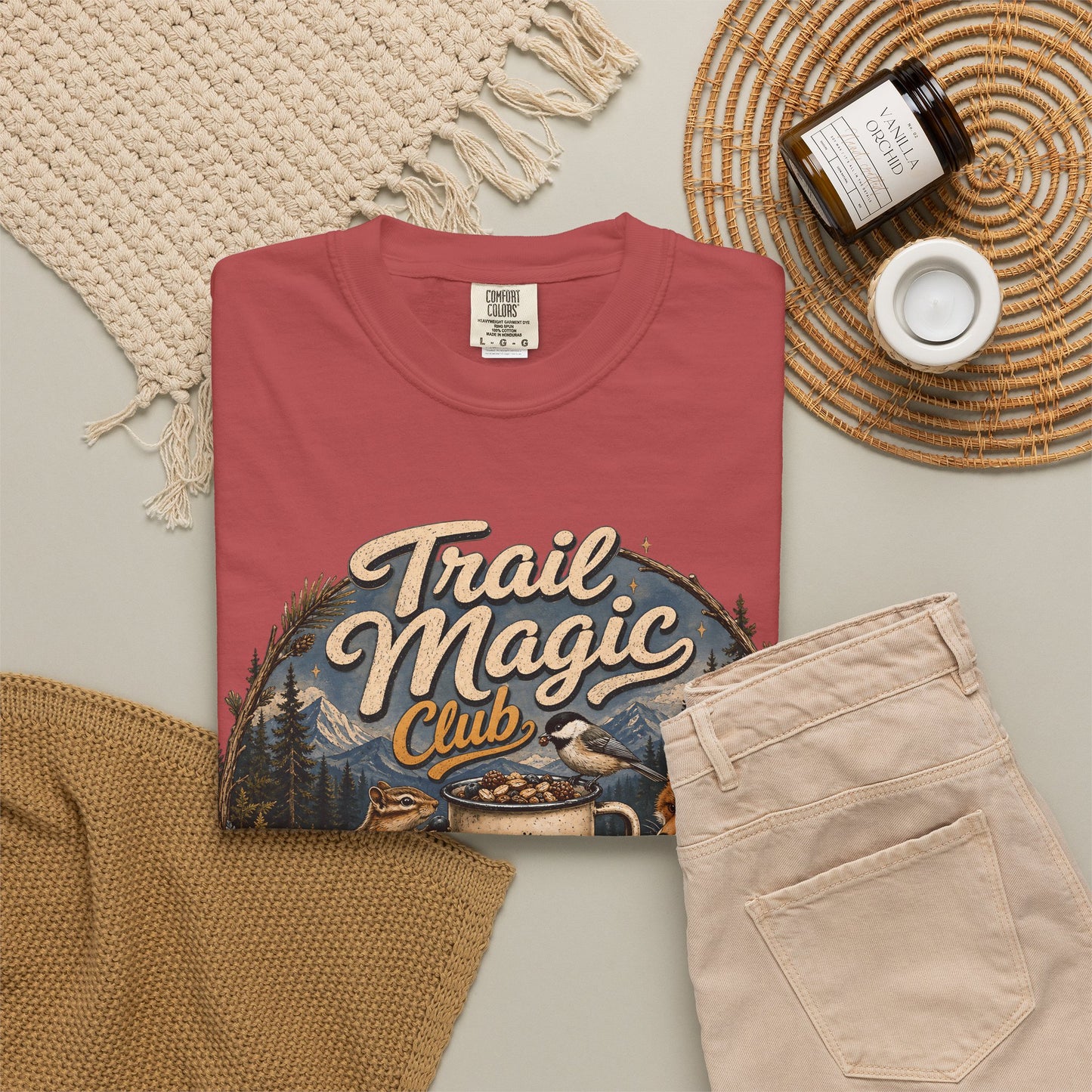 Trail Magic Club T-Shirt — Woodland Fox & Wildlife Coffee Camp Tee