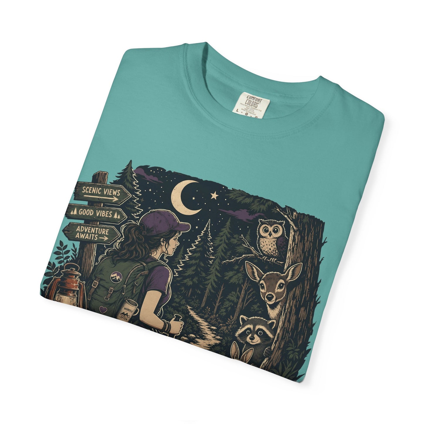 Night Trail Visitor T-Shirt — "Just Passing Through Your Neighborhood" Hiker Tee