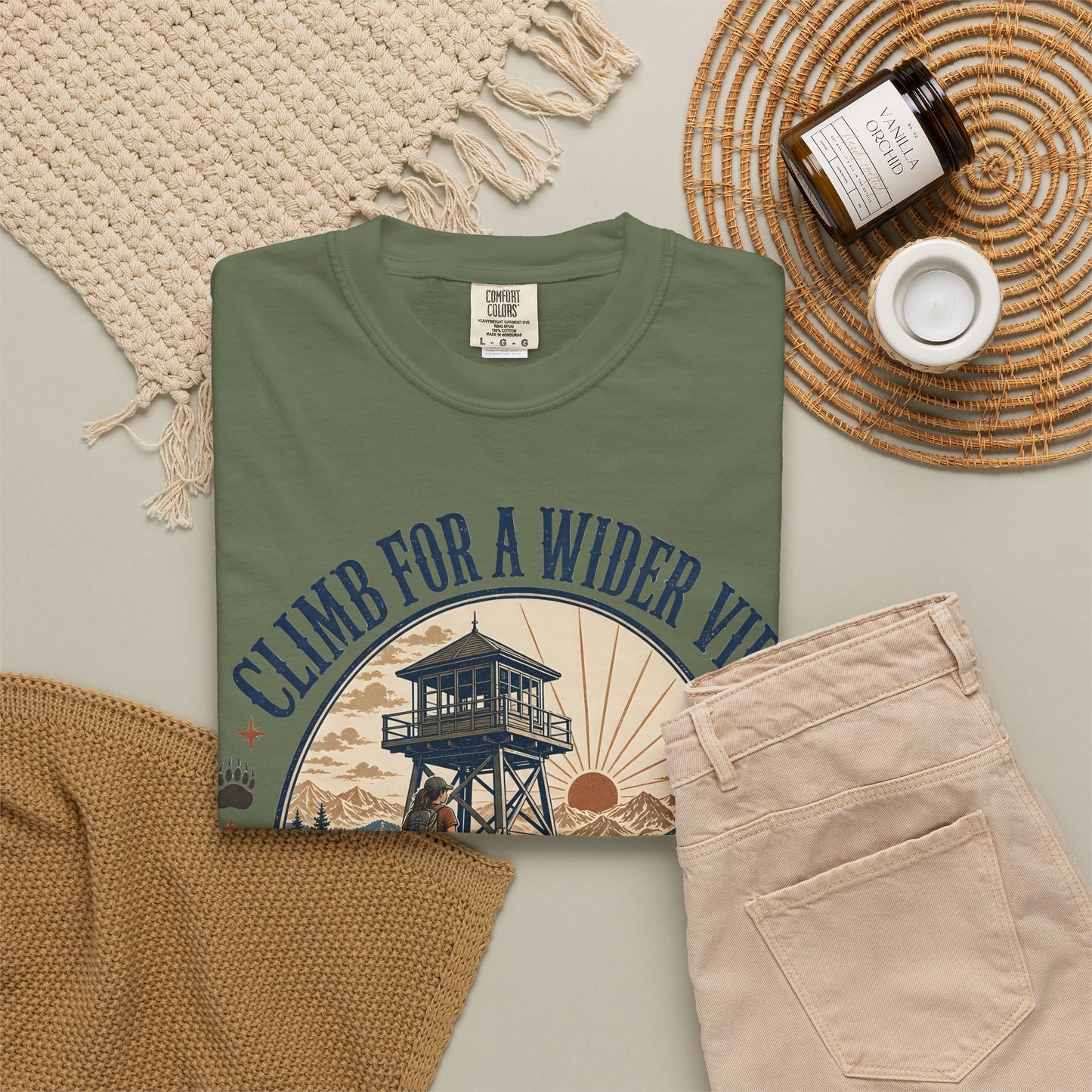 T-Shirt — "Climb for a Wider View" Lookout Trail Company Vintage Hiking Tee
