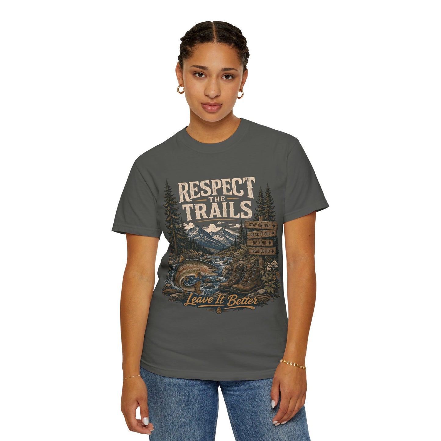 Respect Trails T-Shirt — Leave It Better Outdoor Hiking Tee