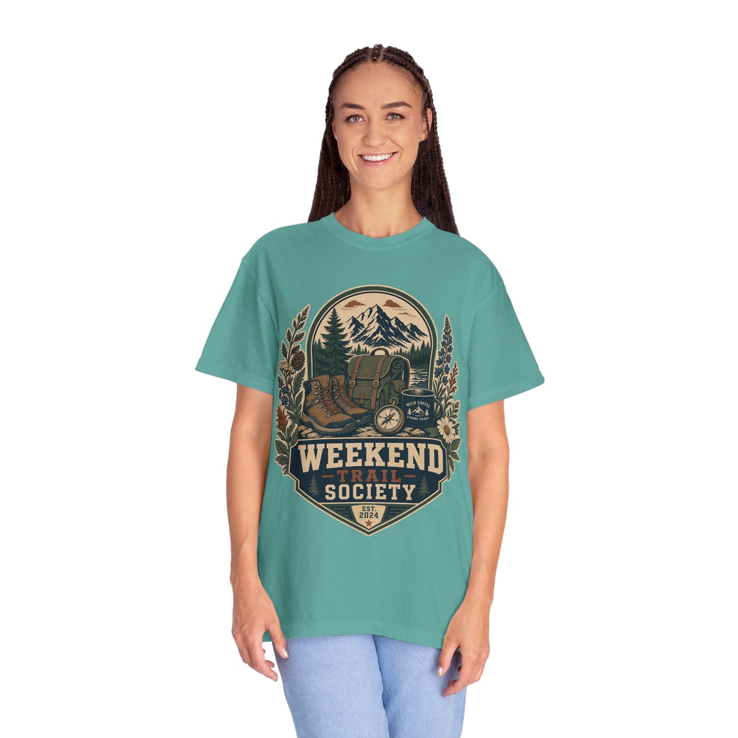 Weekend Trail Society T-Shirt — Vintage Outdoor Hiking & Camping Graphic Tee