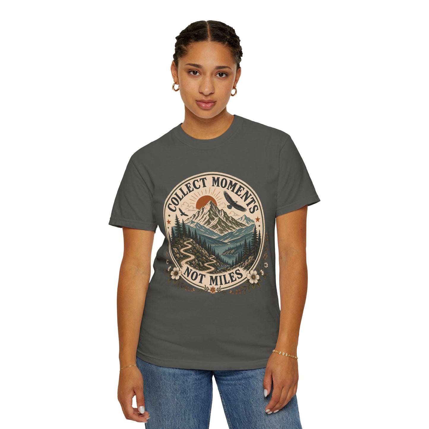 Collect Moments Not Miles T-Shirt — Vintage Mountain Adventure Tee